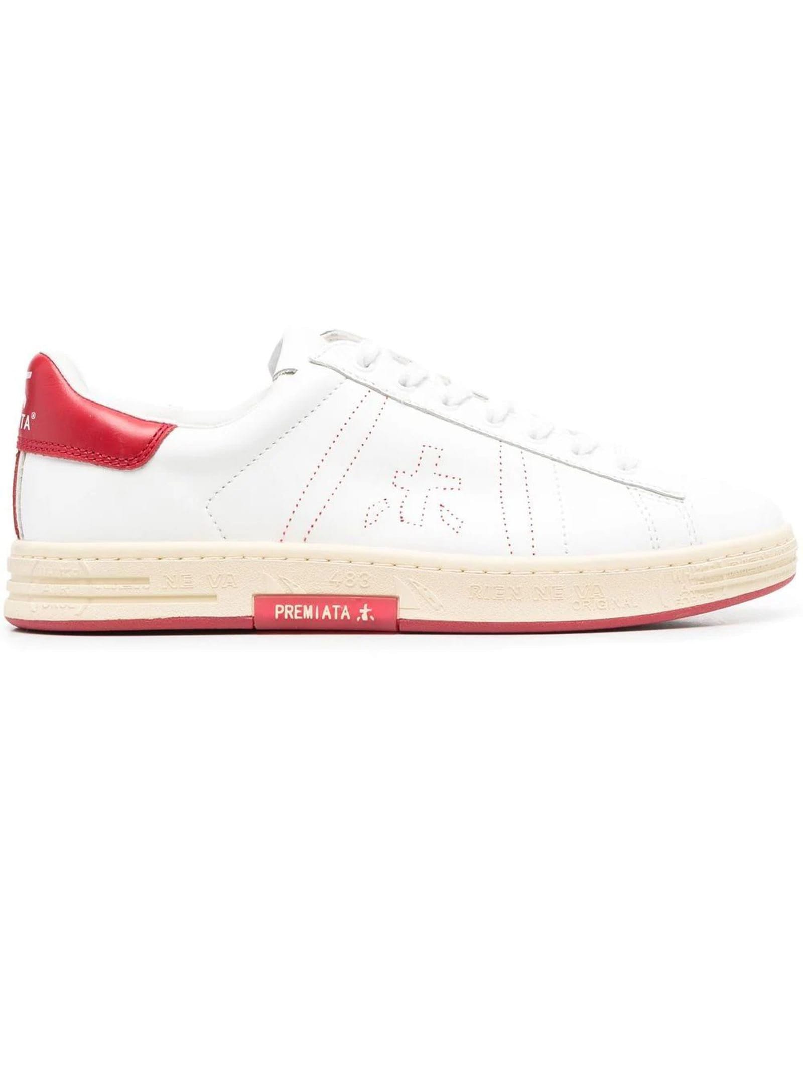 PREMIATA WHITE LEATHER RUSSELL SNEAKERS