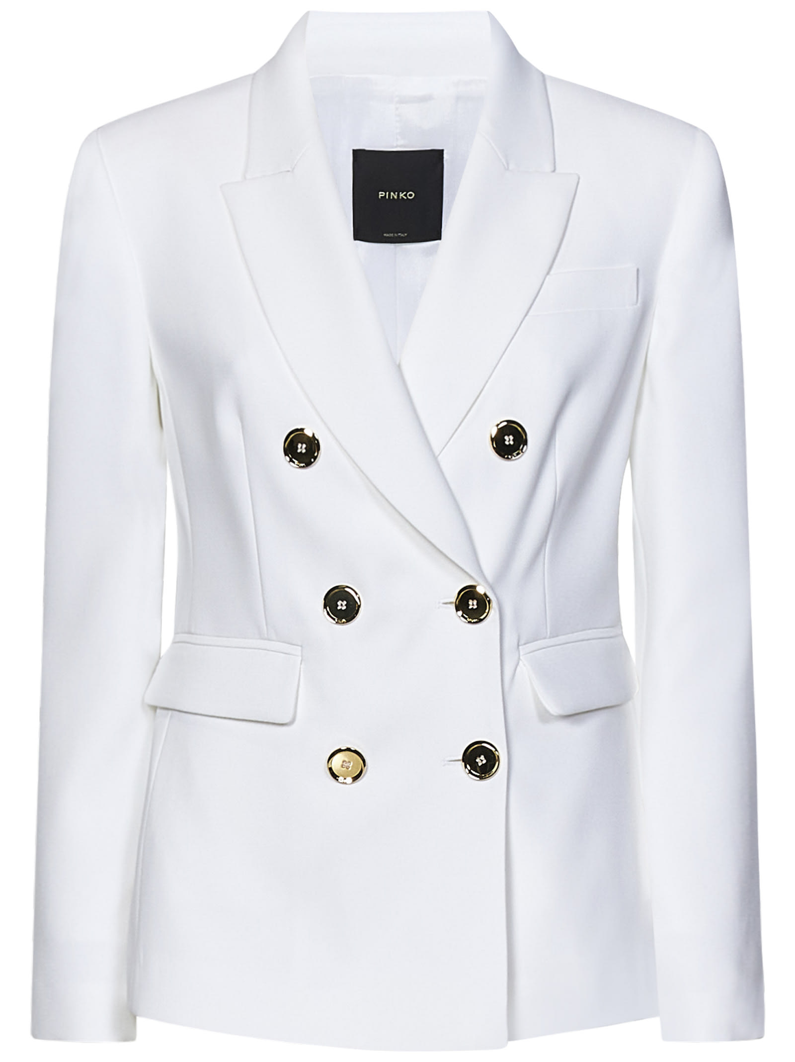 Pinko Peak-lapel Double-breasted Blazer In Bianca