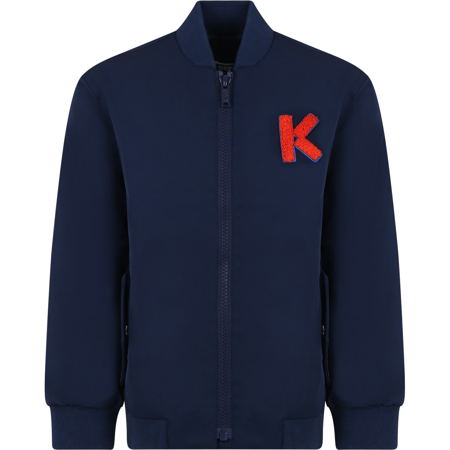 Shop Kenzo Blue Jacket For Boy With Logo