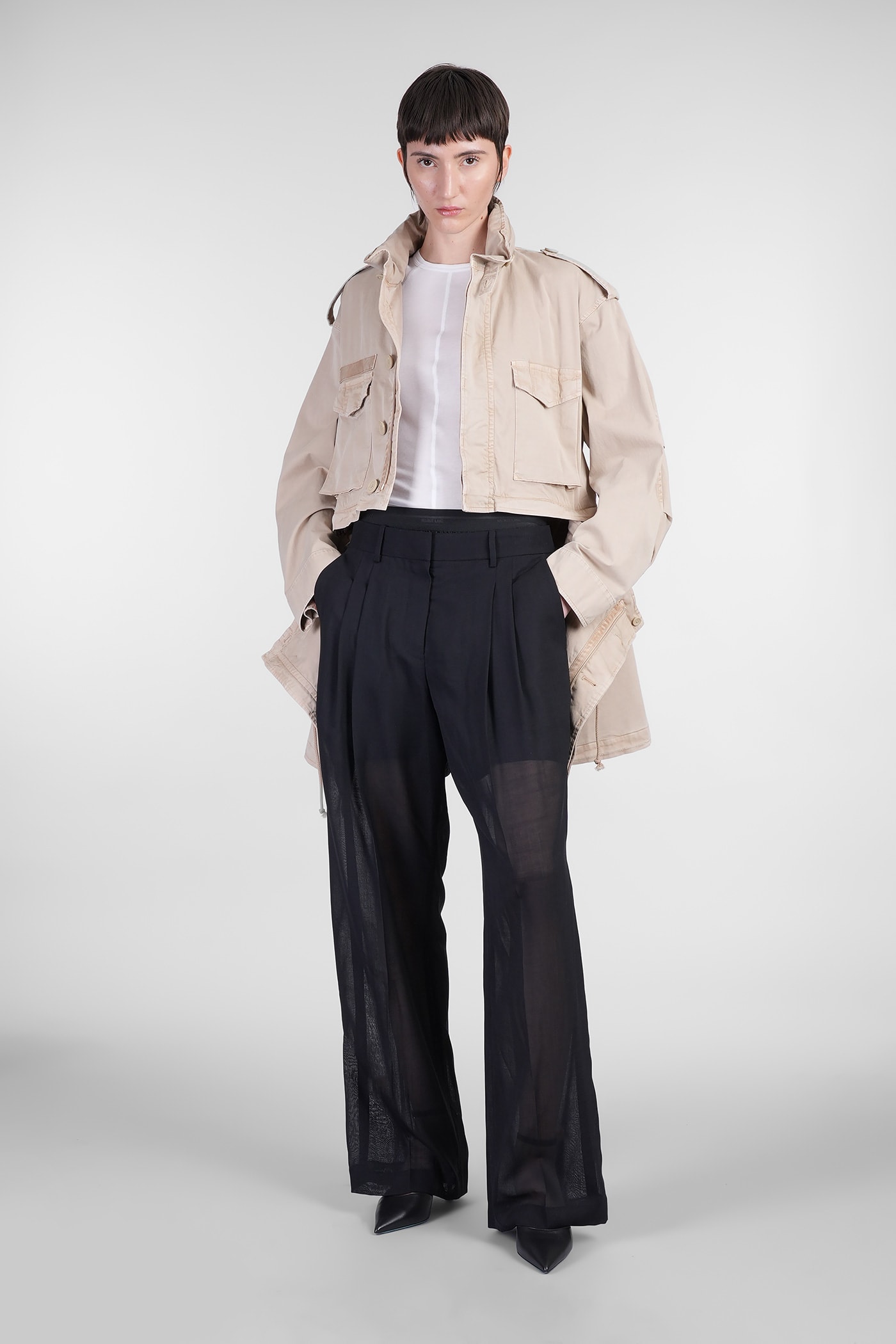 Helmut Lang Parka In Beige Cotton In Neutral