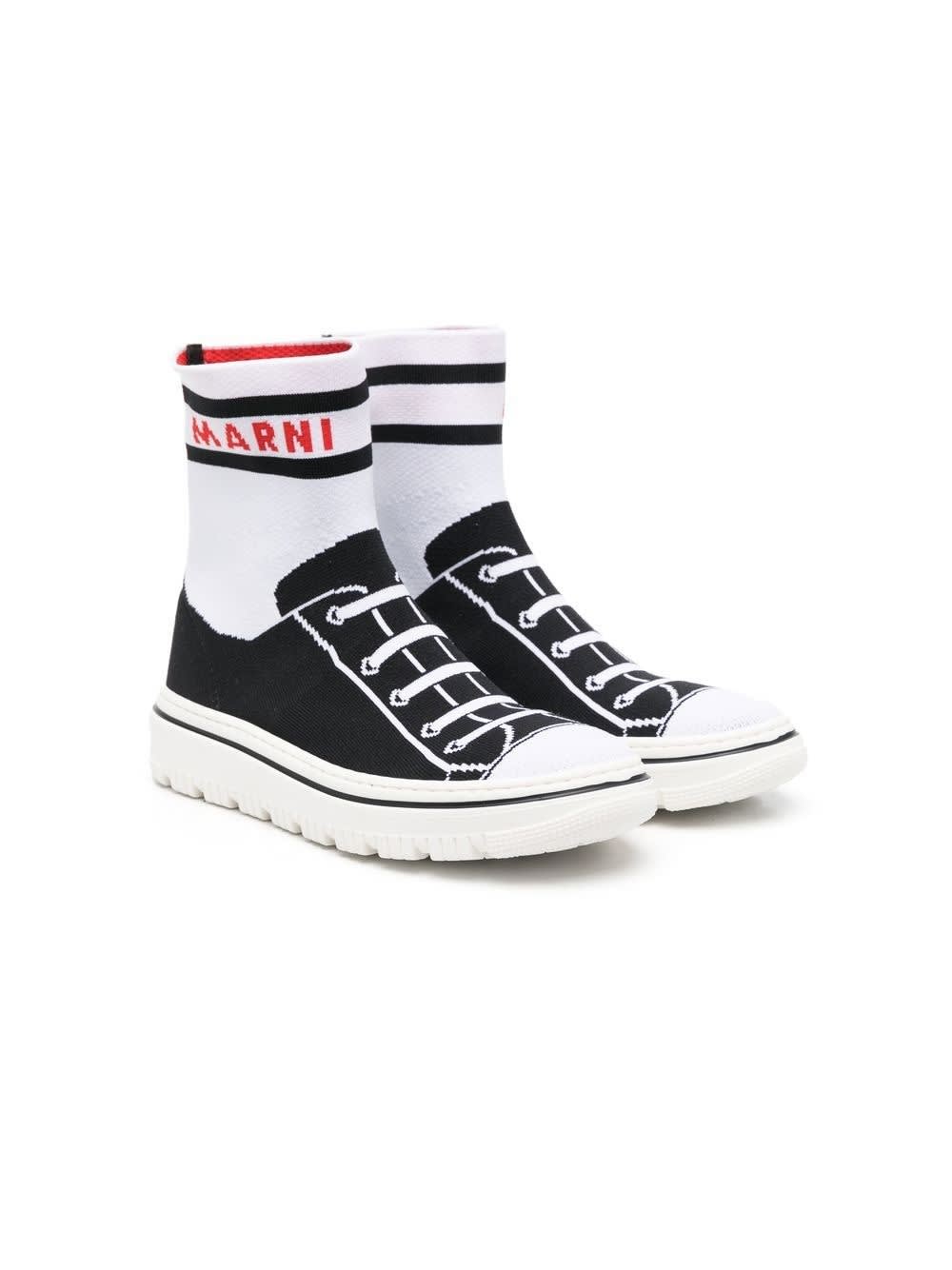 Shop Marni Sneakers With Logo In Black