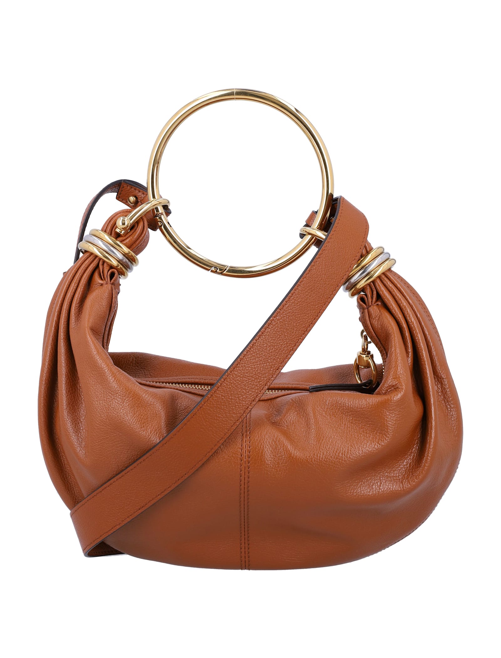 Shop Chloé Small Bracelet Hobo Bag In Clay Brown