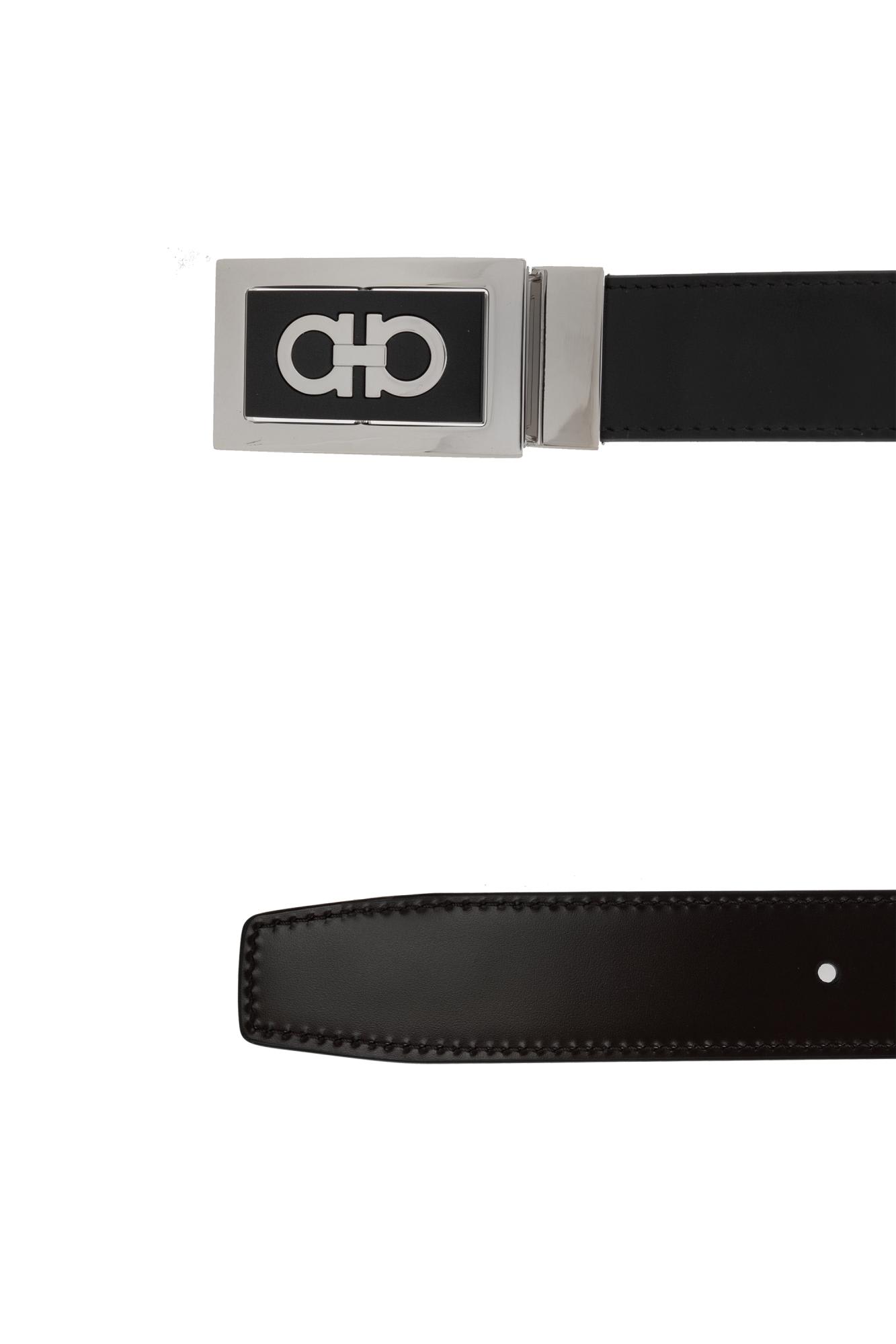 Ferragamo Reversible Leather Belt In Black