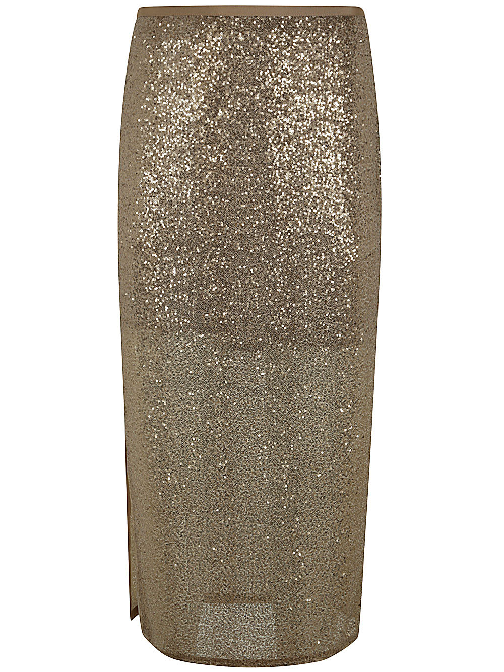 Antonelli Oliver Longuette Skirt With Paillettes In Gold