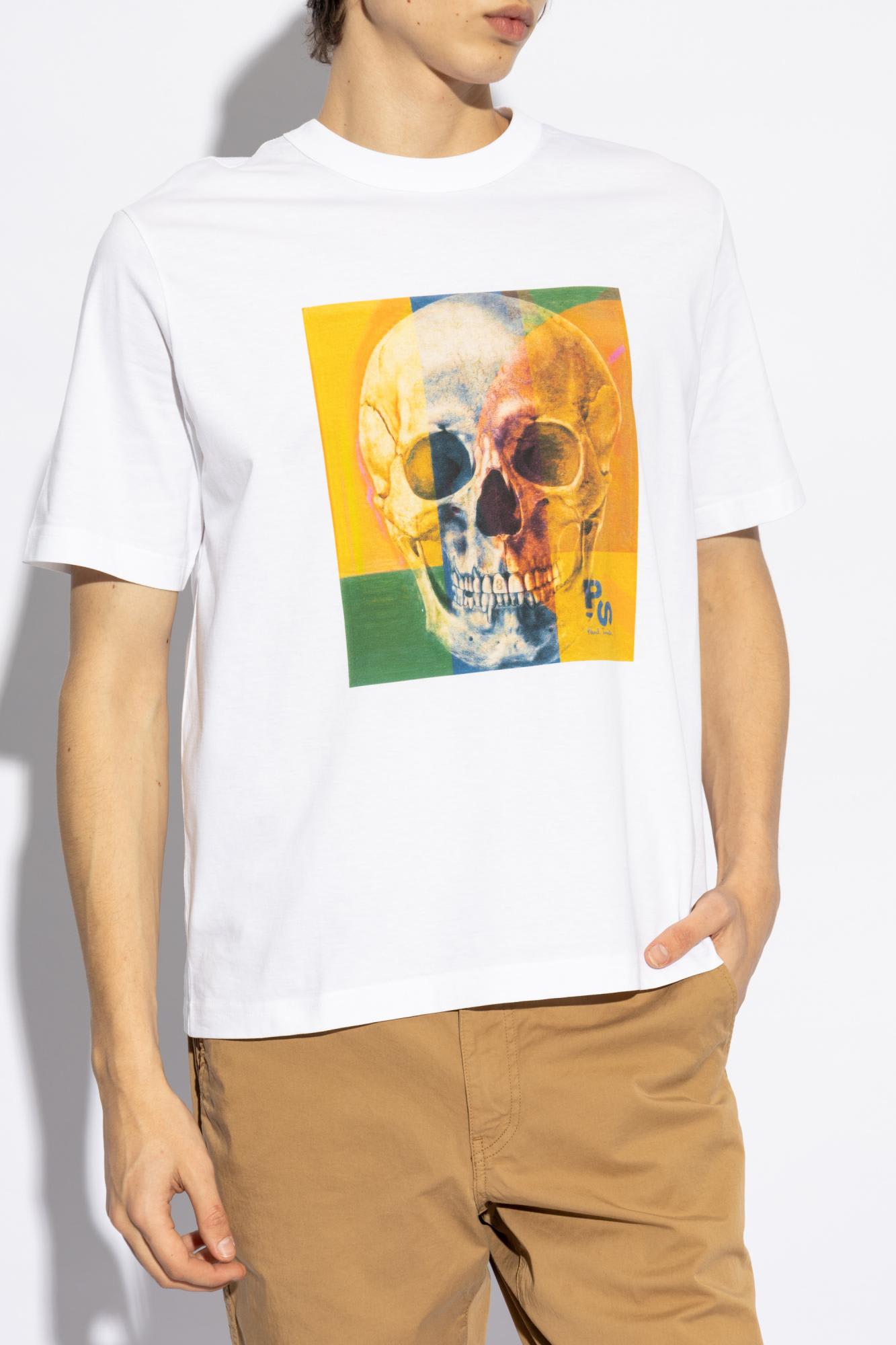 Ps By Paul Smith Ps Paul Smith Skull Square Cotton T-shirt In White