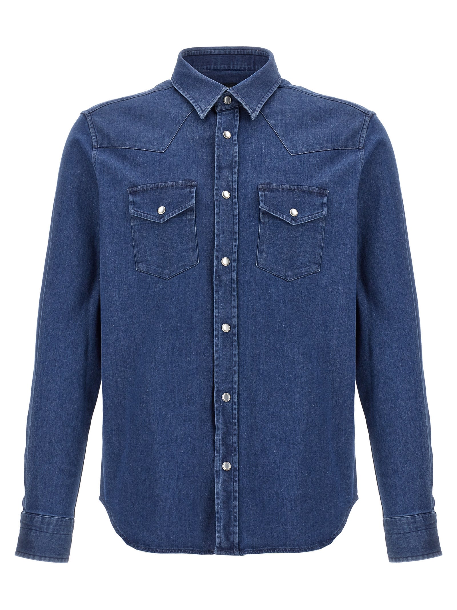 Shop Tom Ford Western Shirt In Blue