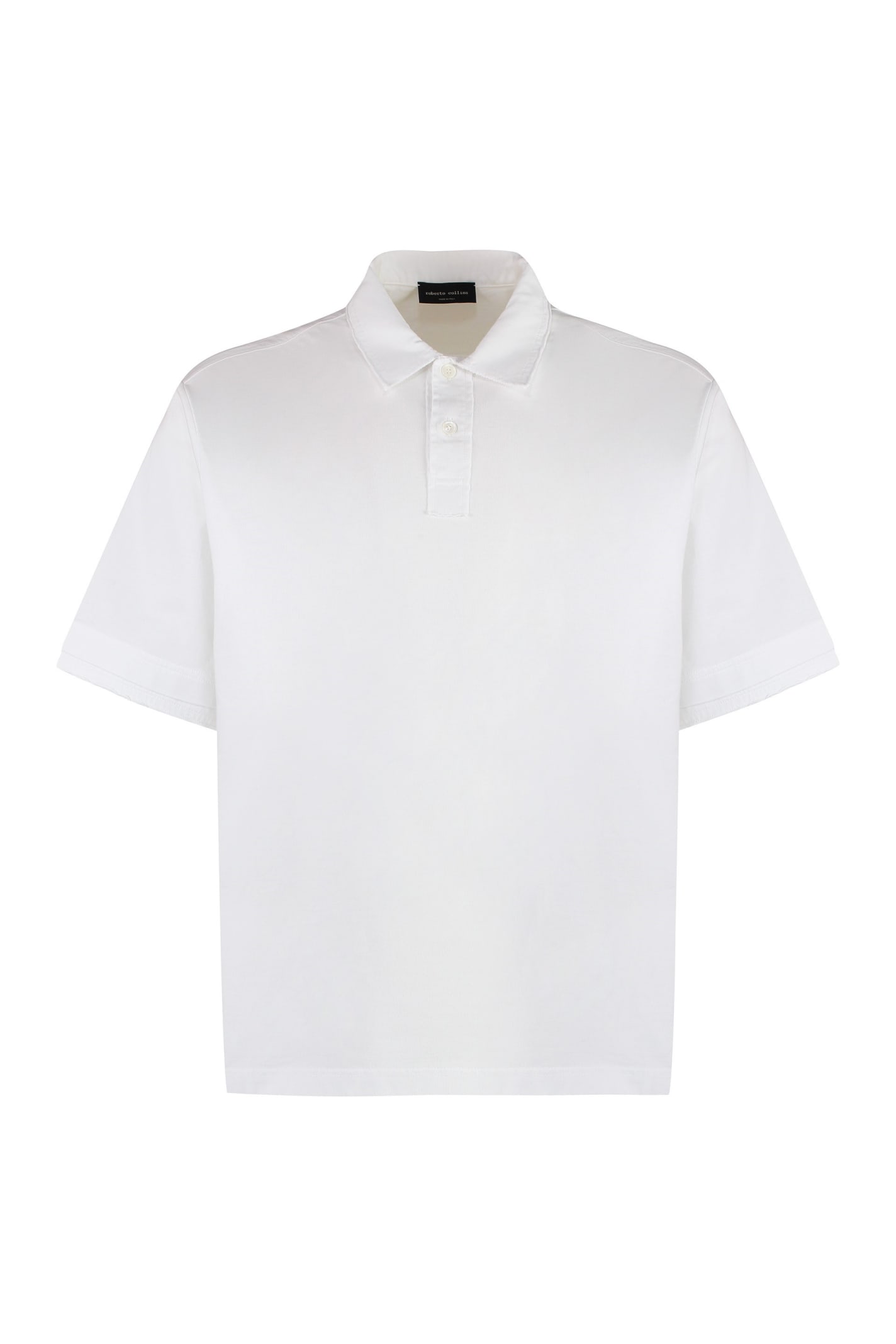 Shop Roberto Collina Short Sleeve Cotton Polo Shirt In White