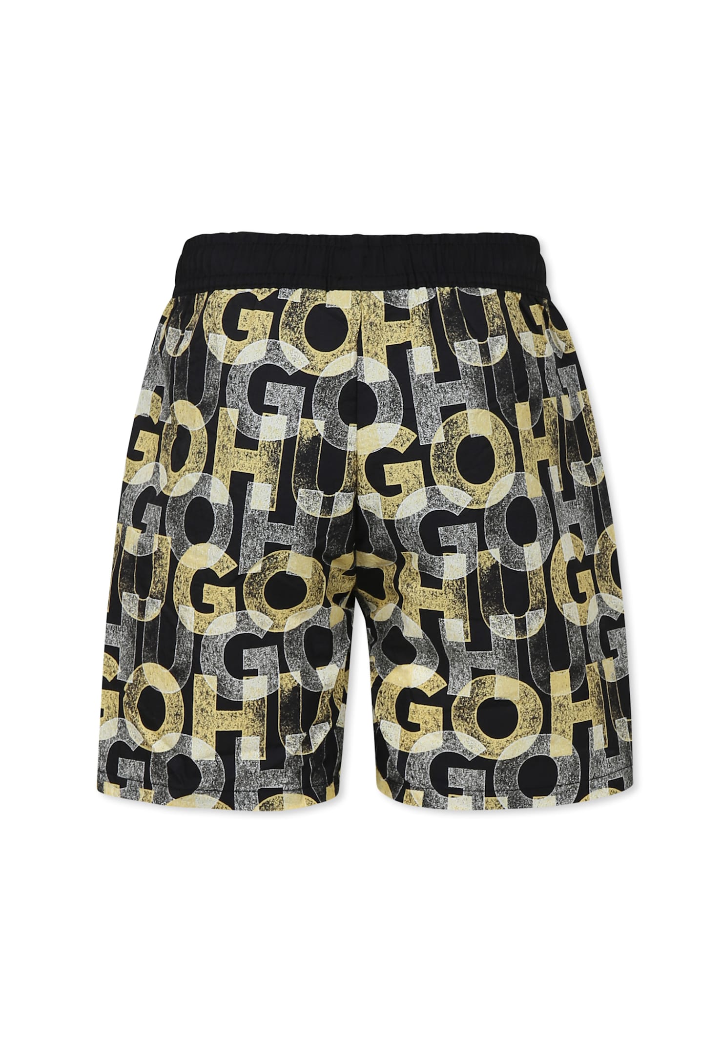 Hugo Boss Logo-print Swim Shorts In Black