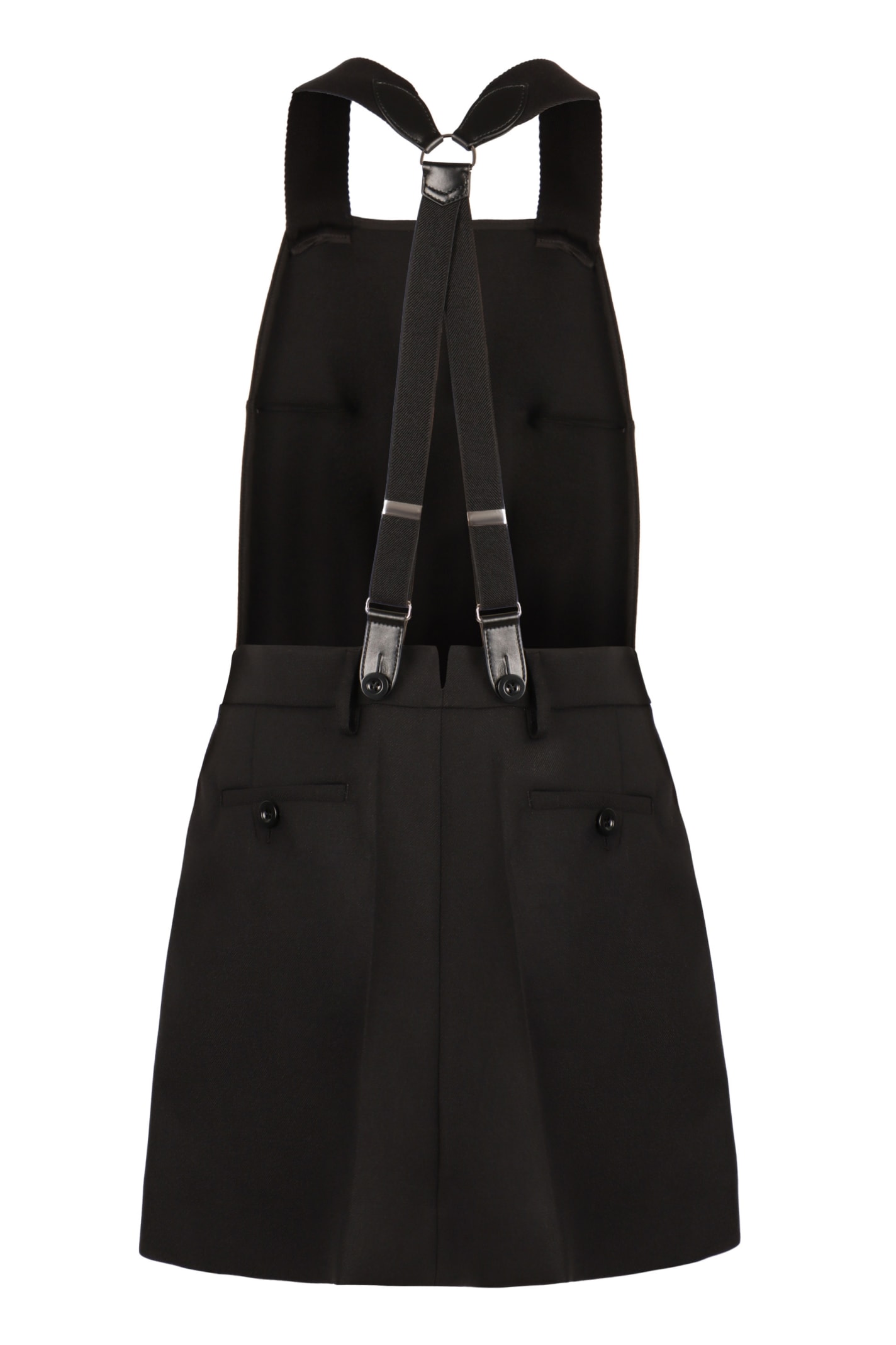 Shop Prada Wool Dress In Black