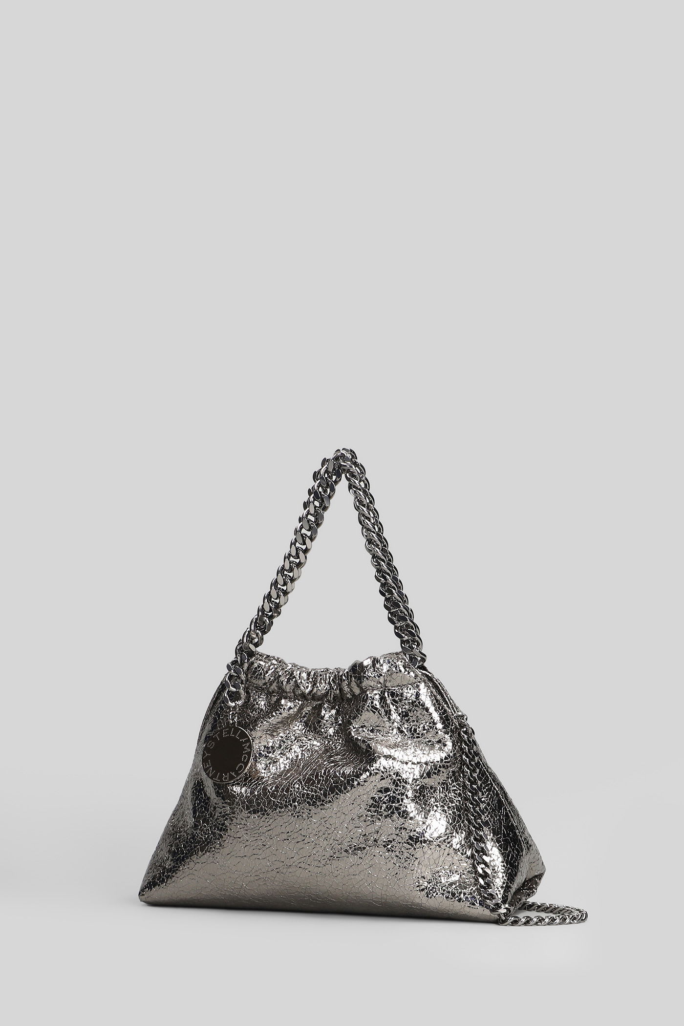 Stella Mccartney Falabella Mini Shoulder Bag In Silver Polyester In Silver