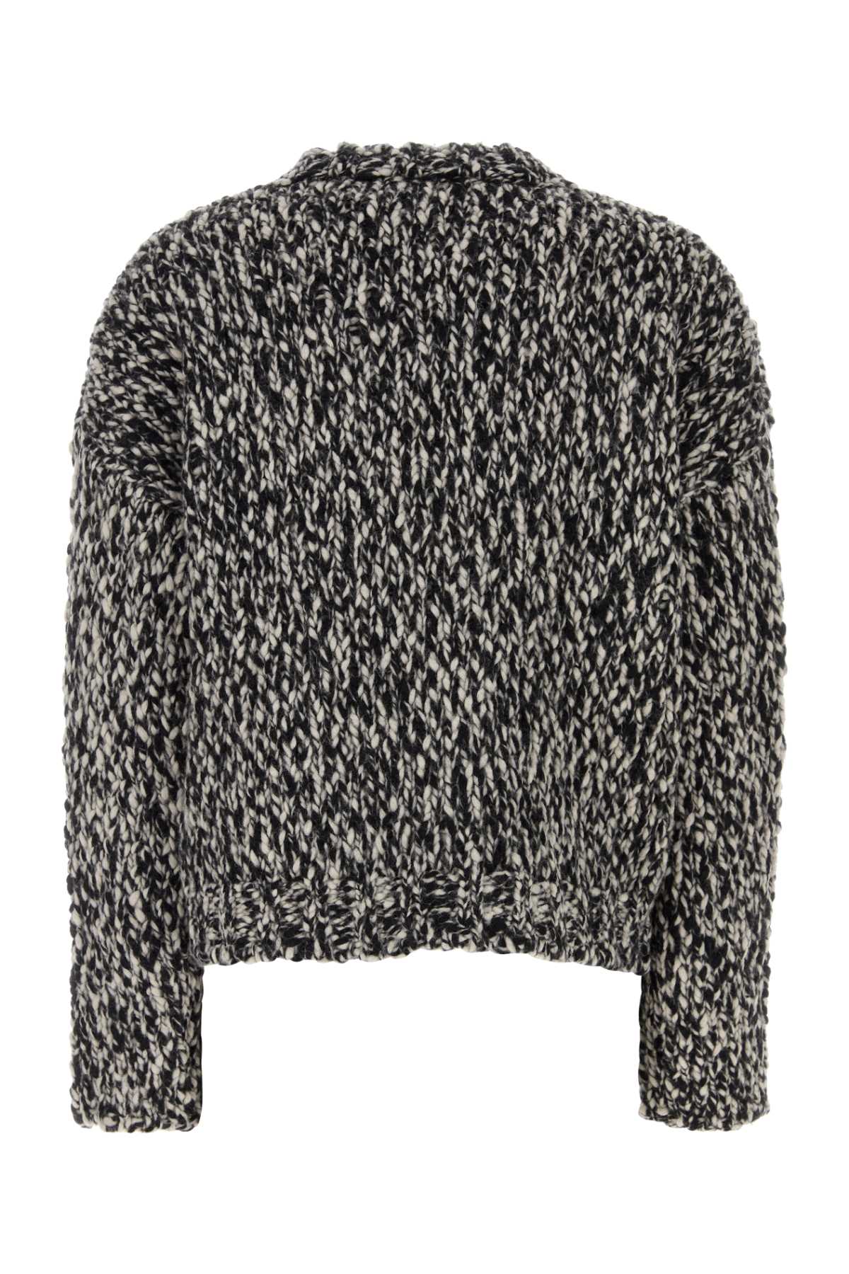 Weekend Max Mara Two-tone Wool Blend Crine Sweater In Gray