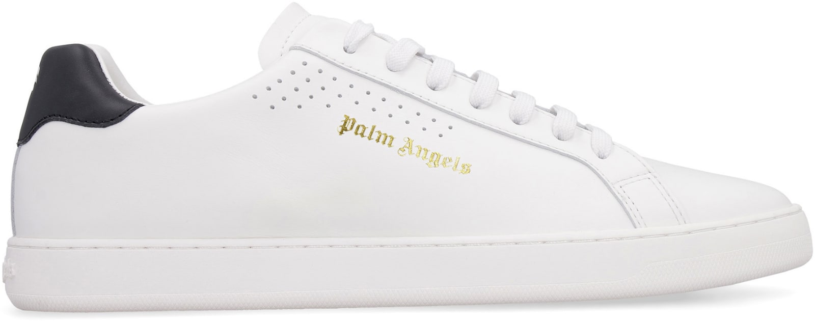 Shop Palm Angels New Tennis Leather Sneakers In White