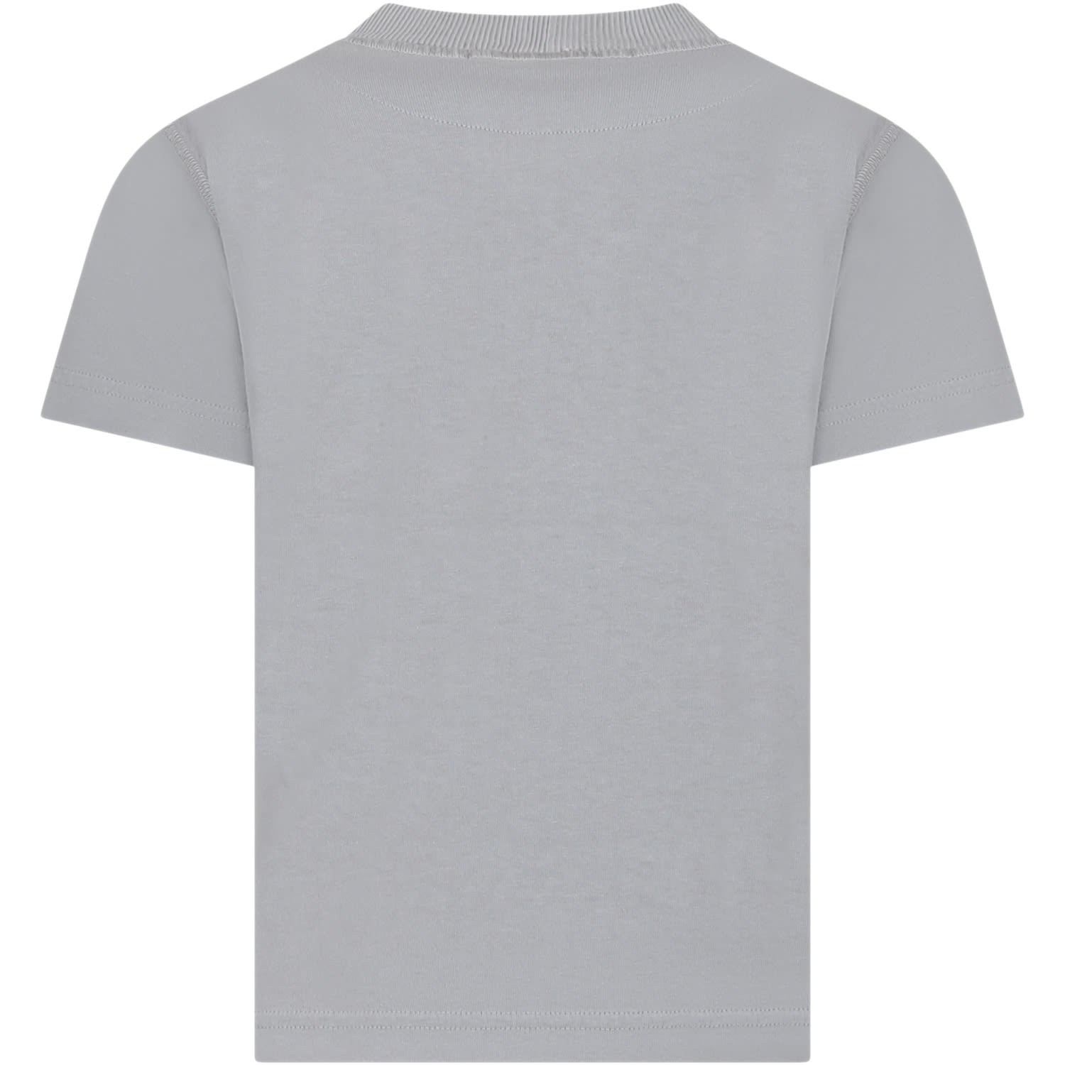 Shop Stone Island Grey T-shirt For Boy With Logo In Grigio