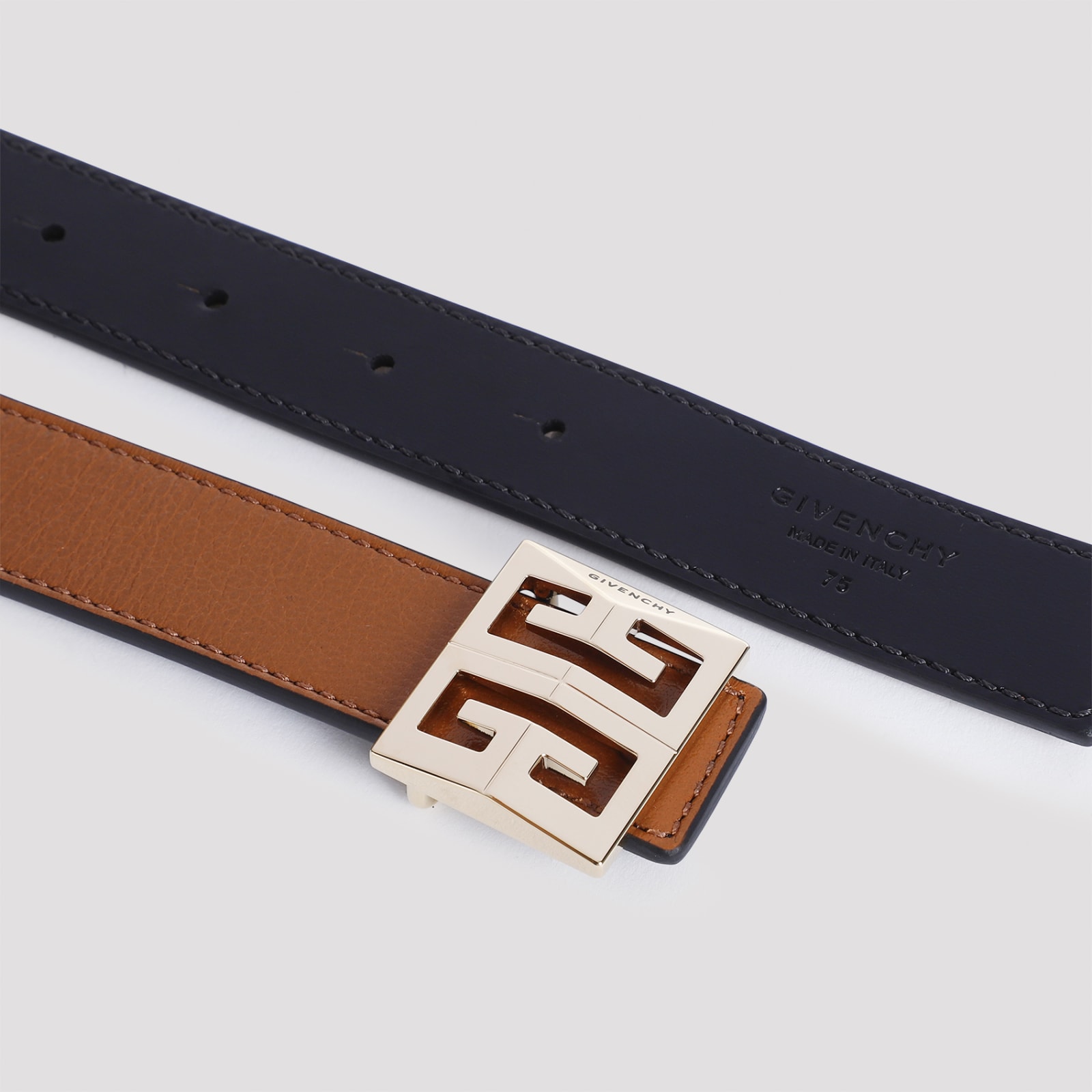 Shop Givenchy Classic Belts In Soft Tan