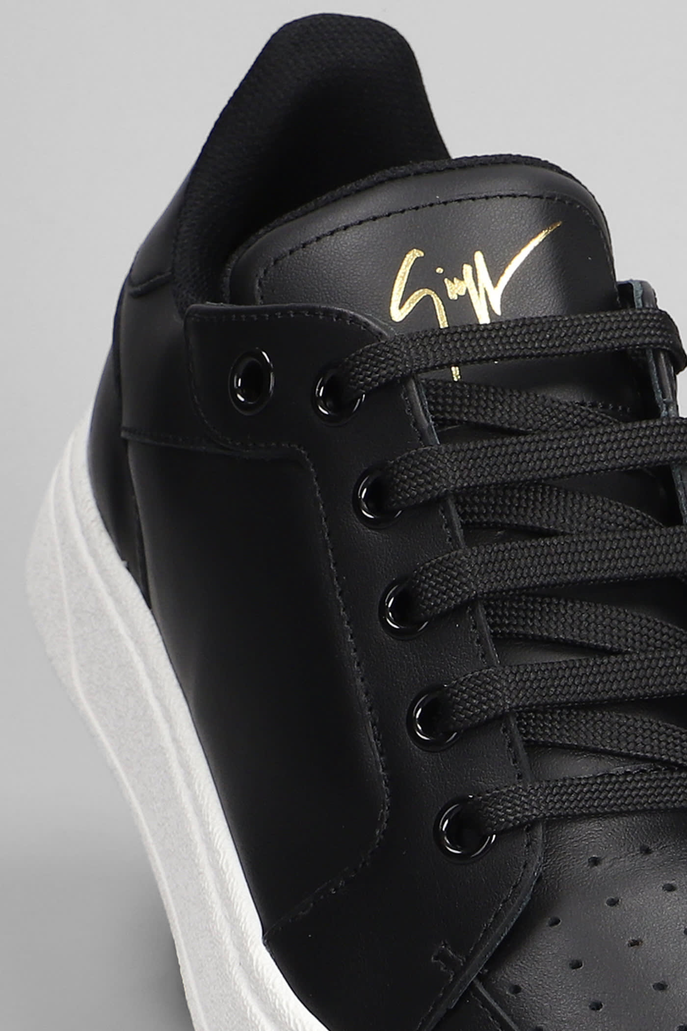 Shop Giuseppe Zanotti Gz94 Sneakers In Black Leather