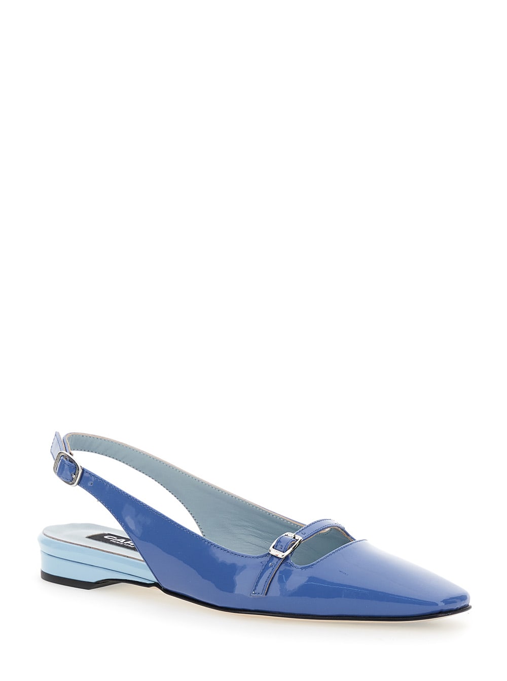 Shop Carel Ninon Blue Slingback Ballet Shoes In Leather Woman
