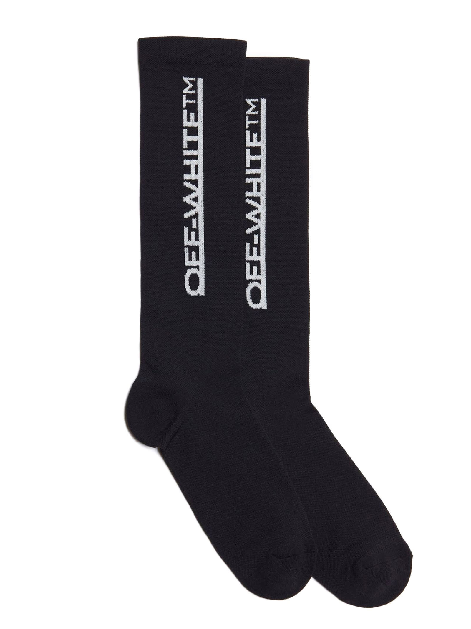 Off-White Black Intarsia Logo Socks