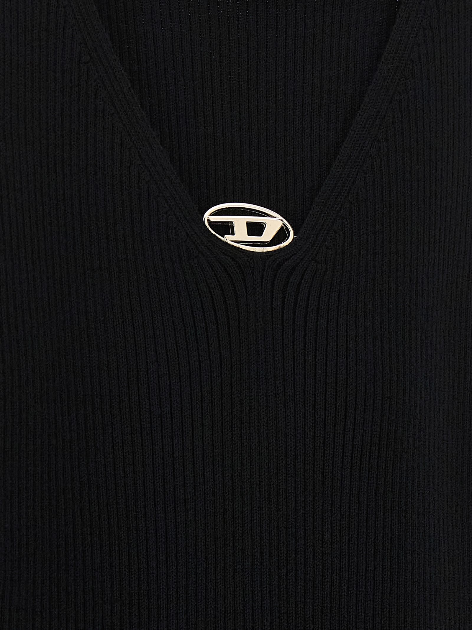 Diesel Womens 9xx M-olina Cut-out Wool Knitted Top In Black