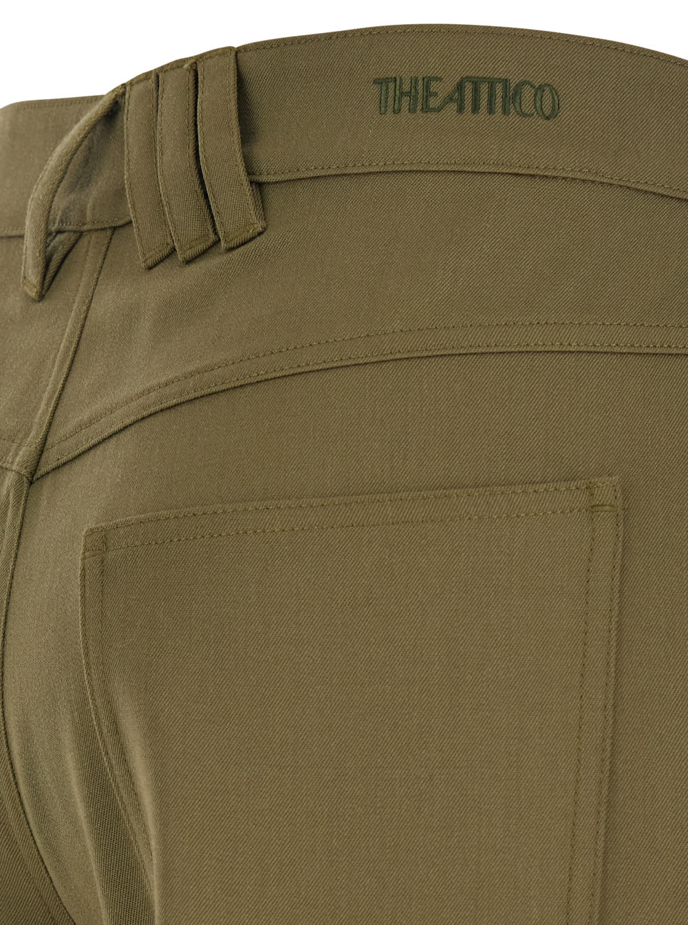 Attico Tailored Straight Leg Trousers With Polished Silhouette In Green