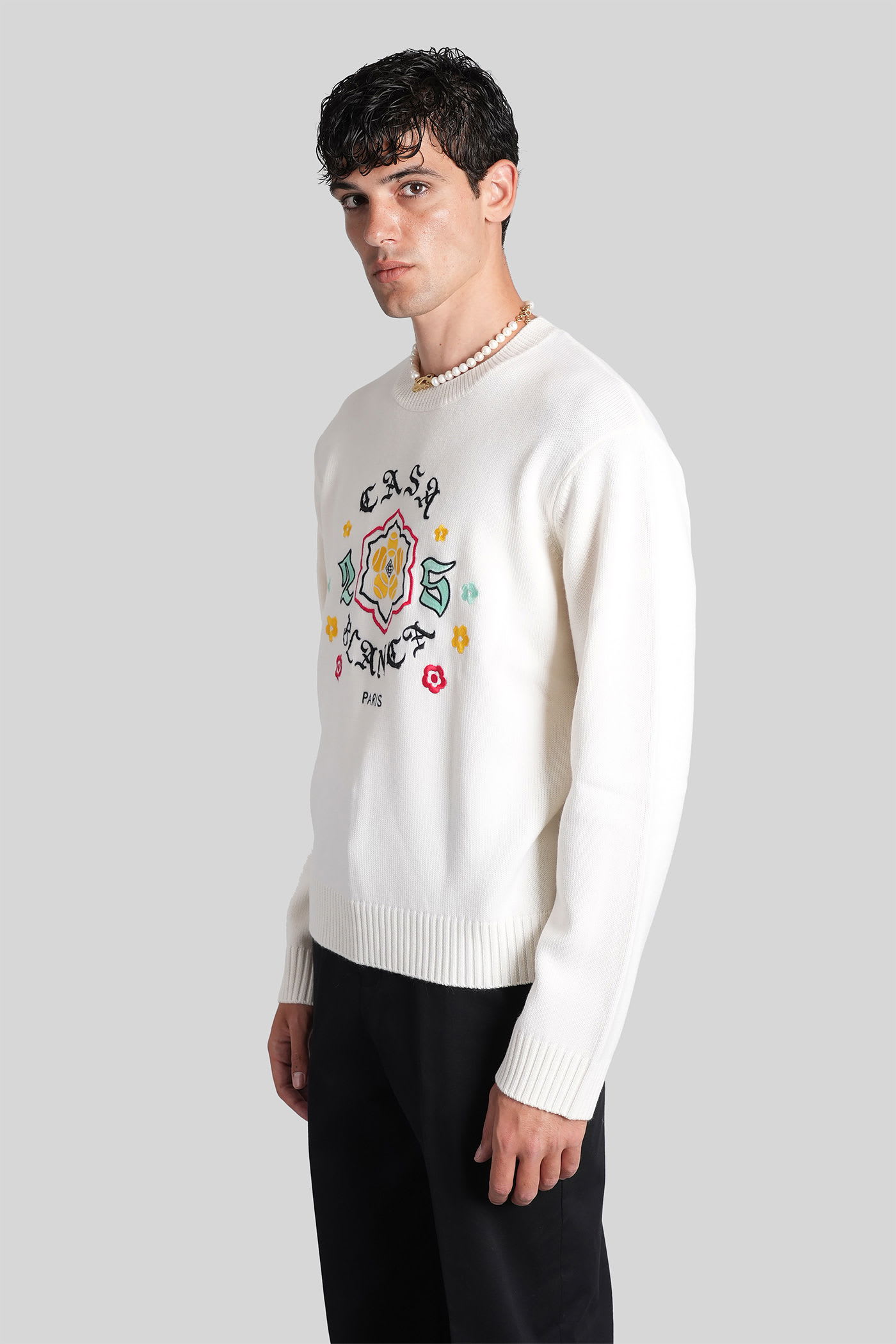 Casablanca Knitwear In Beige Wool In White