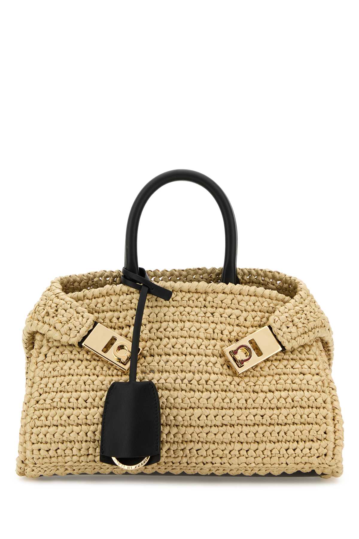 Ferragamo Raffia Mini Hug Handbag
