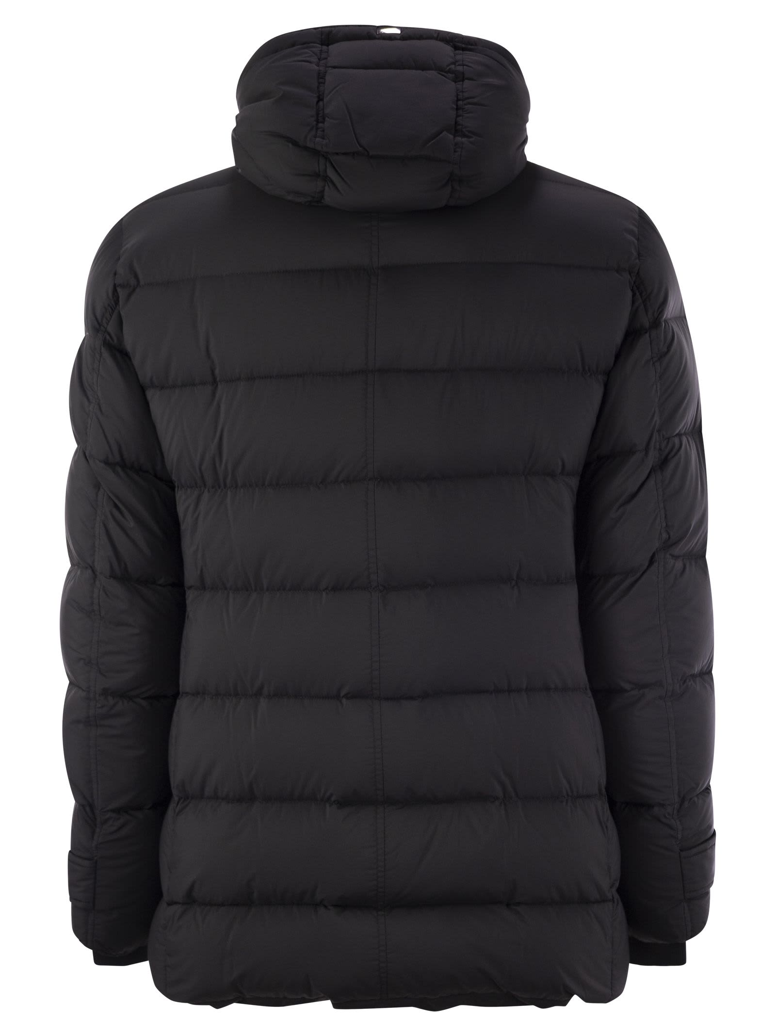 Shop Herno Eskimo - Hooded Down Jacket In Black