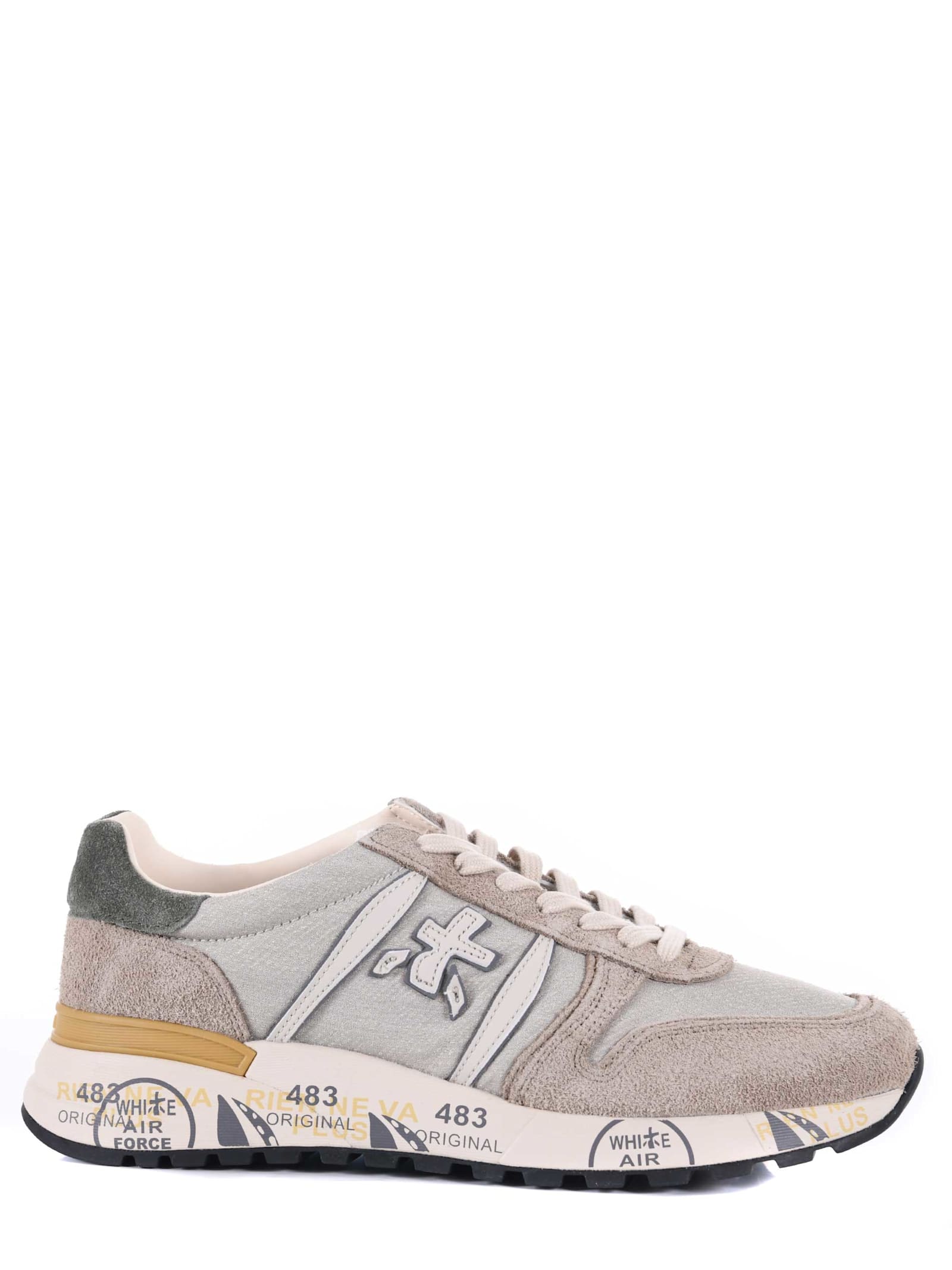 Shop Premiata Sneakers In Beige/grigio