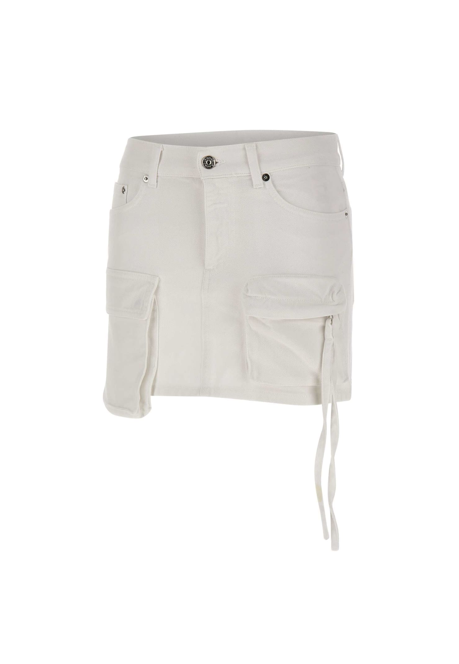 Shop Dondup Cotton Miniskirt In White