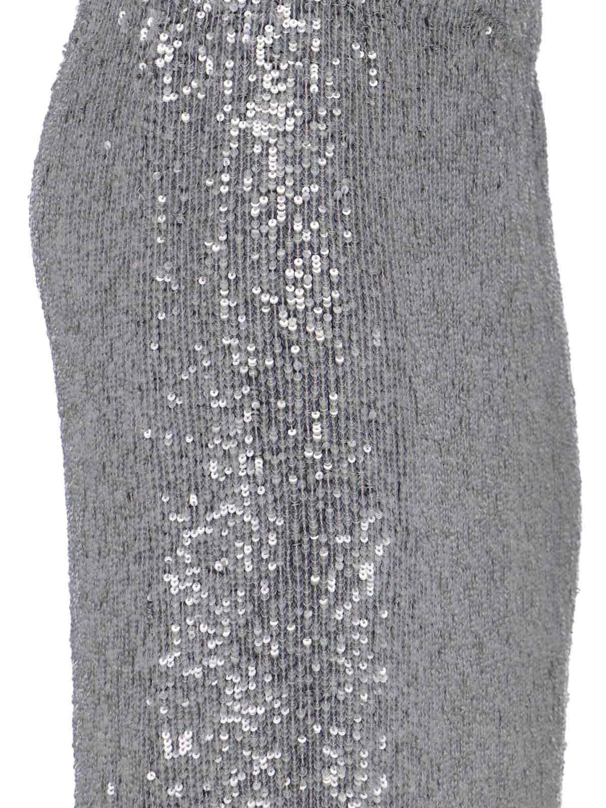 P.a.r.o.s.h Sequin Midi Skirt In Gray