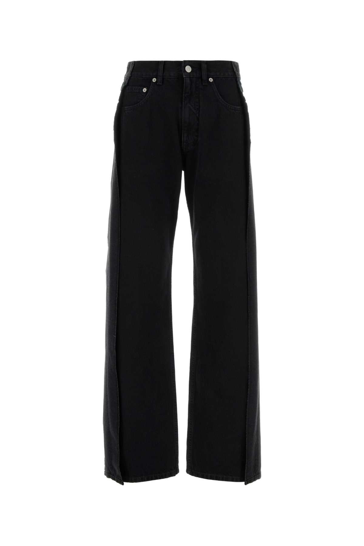 Mm6 Maison Margiela Wide Leg Five-pocket Trousers In Black