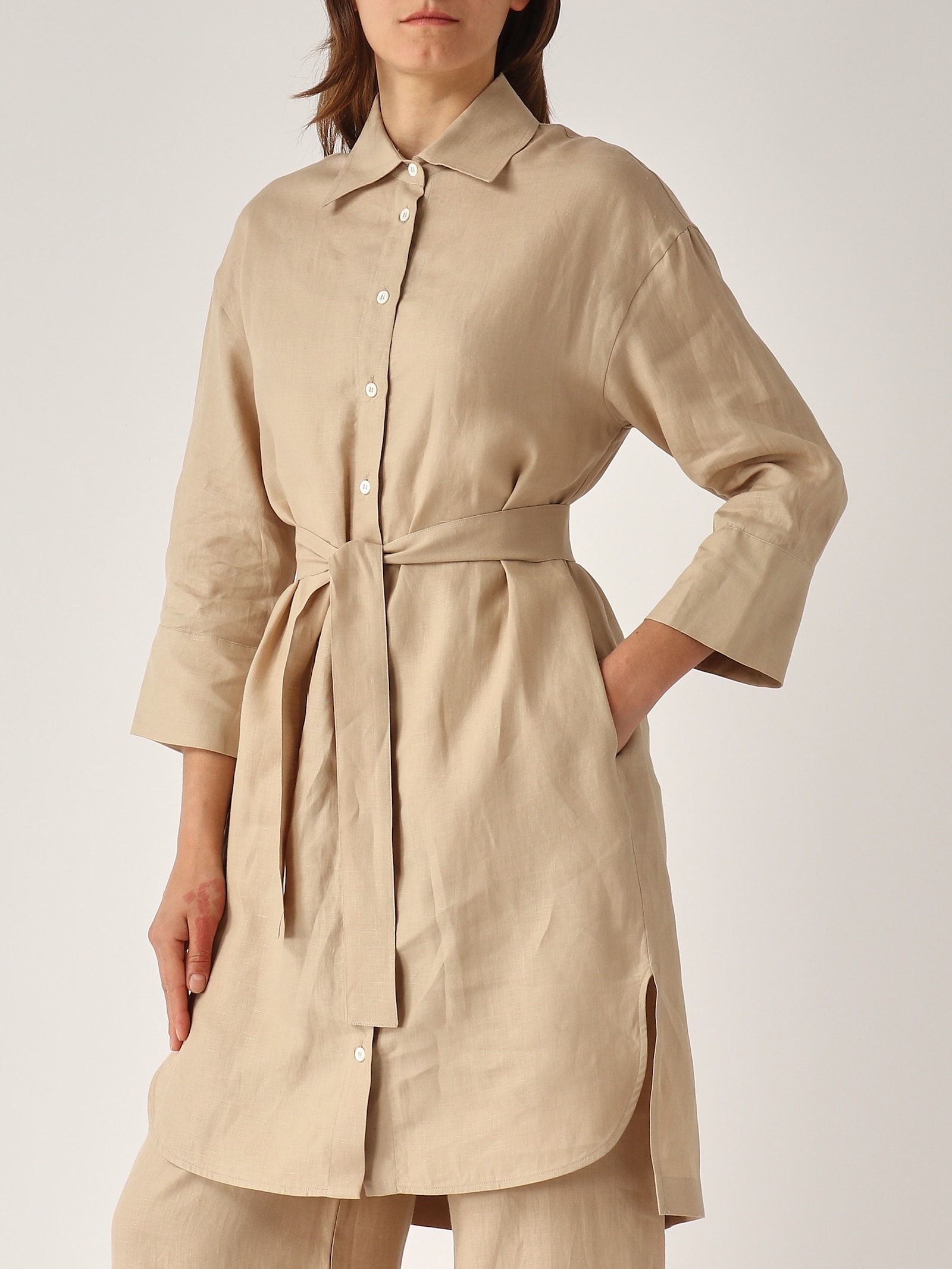 Gran Sasso Abitino M/l Con Cinta Dress In Brown