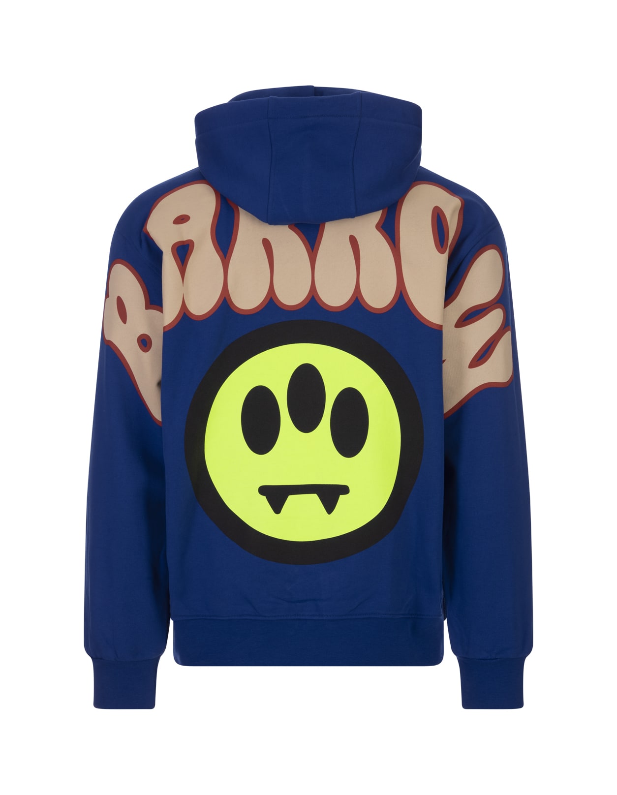 Shop Barrow Blue Hoodie With Front And Back Lettering Logo