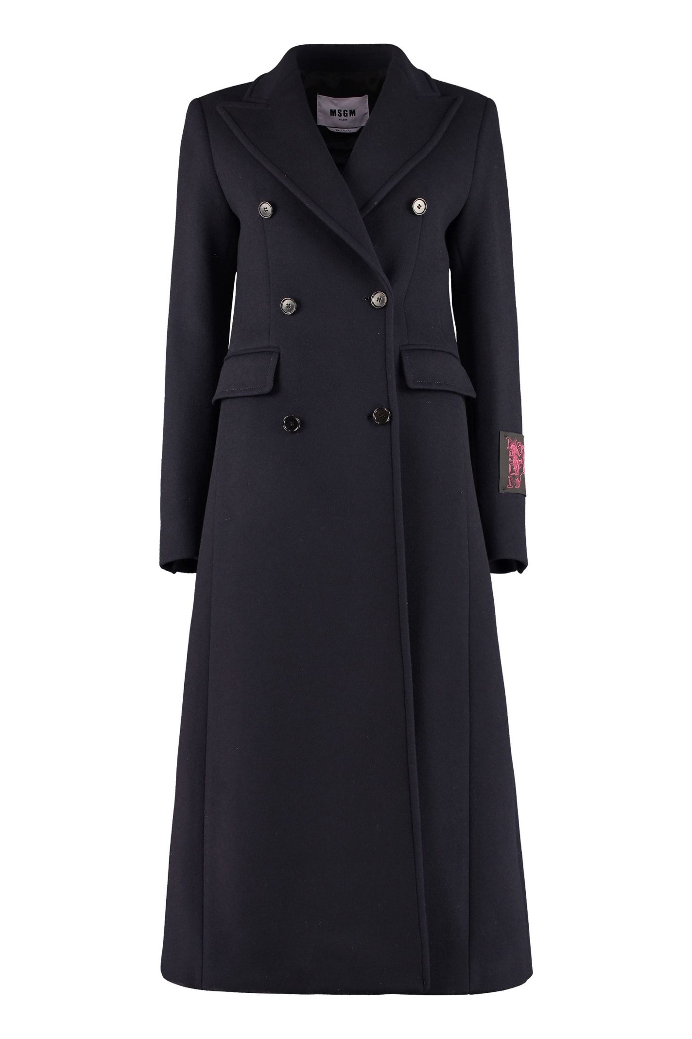 MSGM Wool Blend Double-breasted Coat