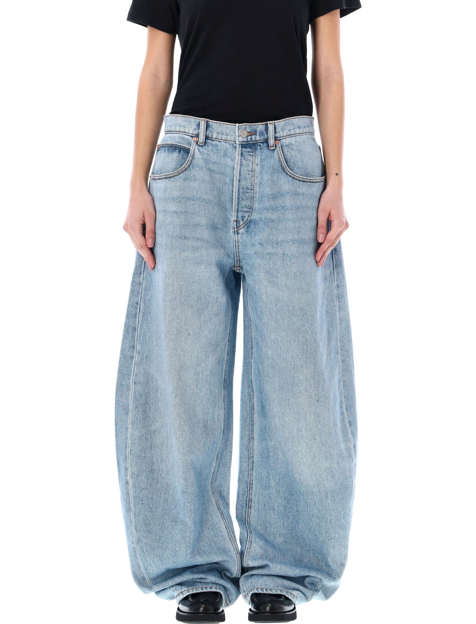 Alexander Wang Oversized Rounded Low Rise Jeans