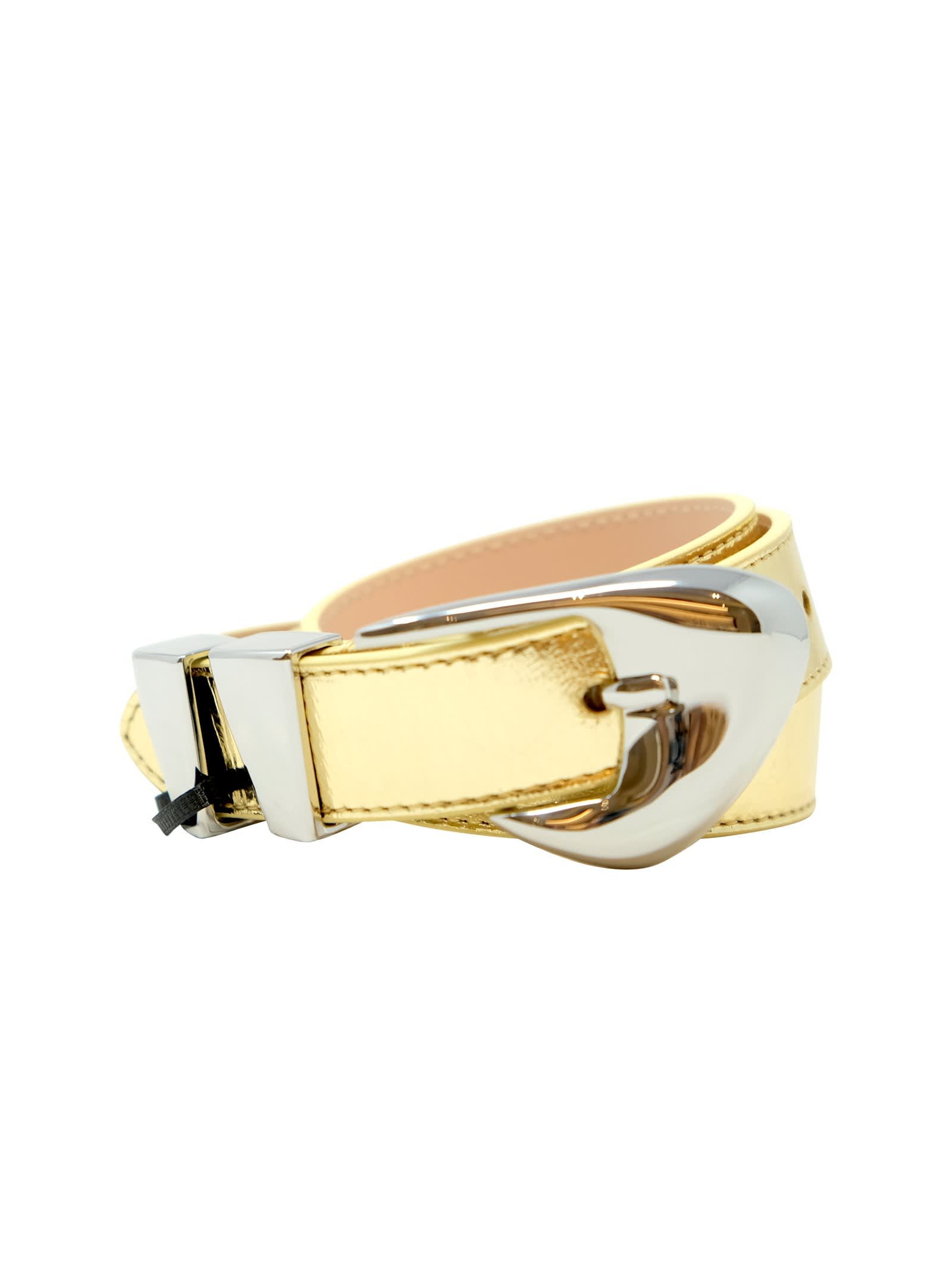 Gold Leather Moore Metallic Belt