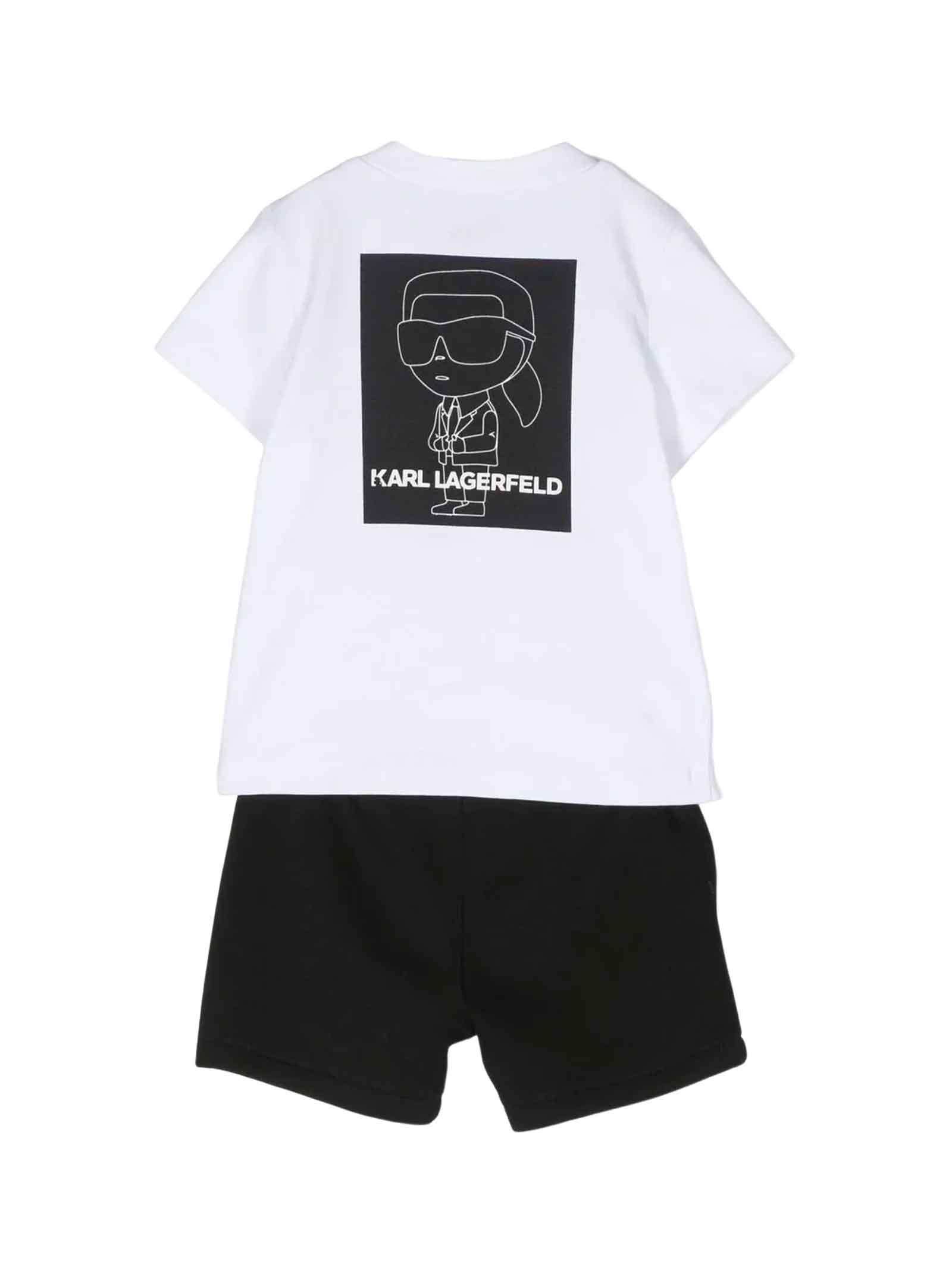 KARL LAGERFELD WHITE/BLACK SUIT BABY BOY