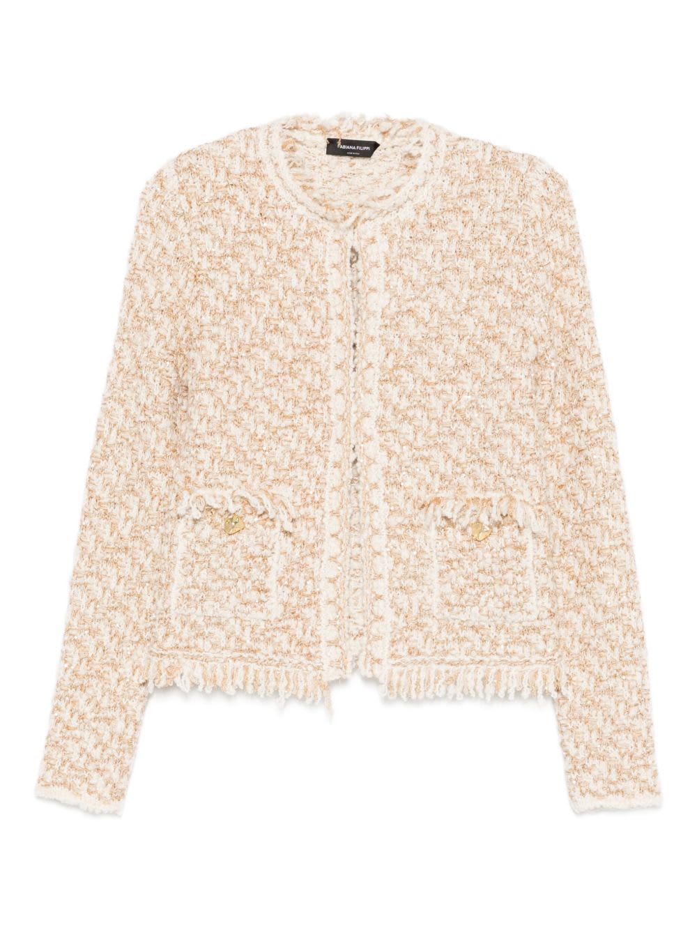 Fabiana Filippi Wool Blend Jacket In Sand