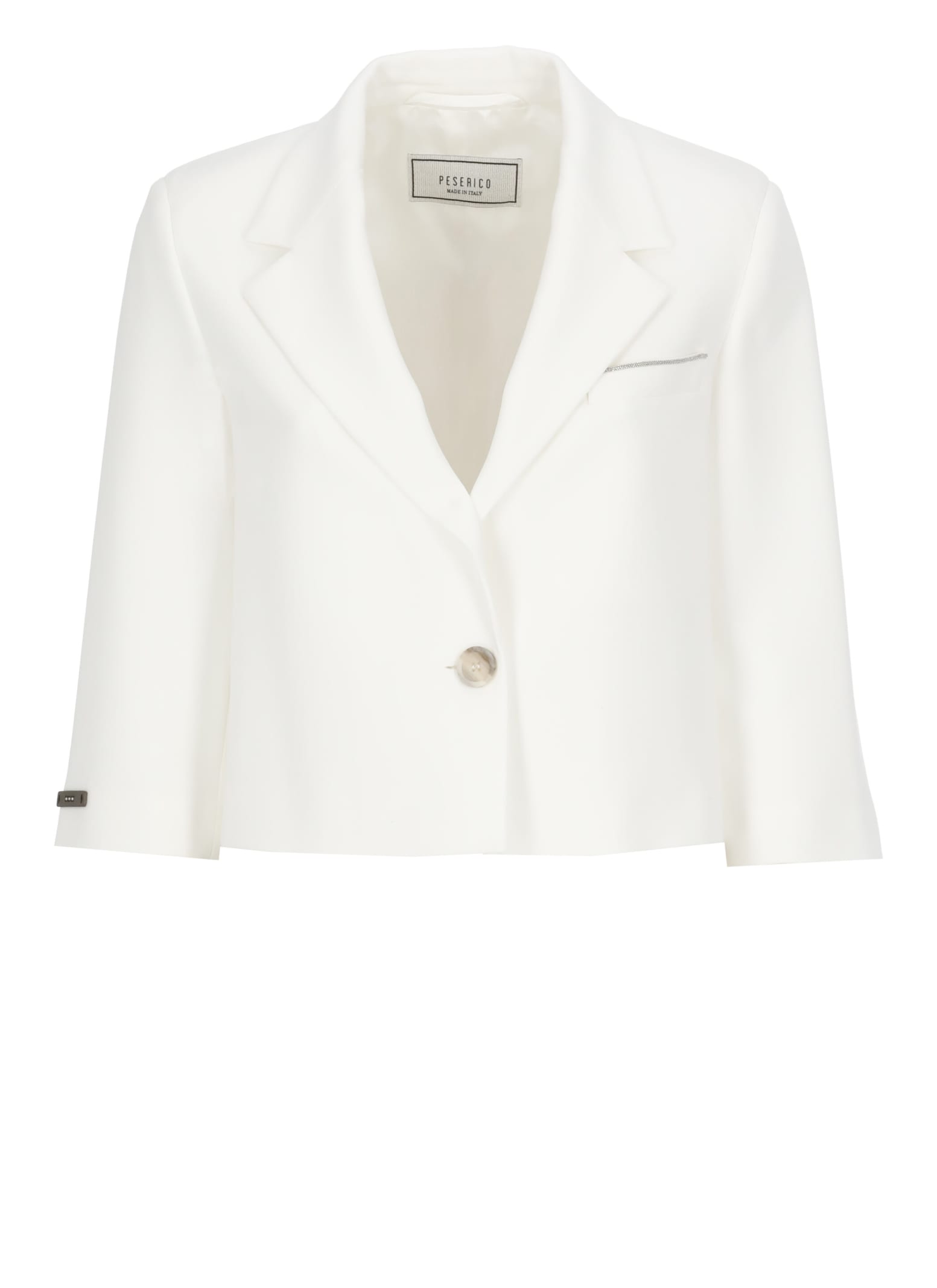 Shop Peserico Viscose Single Breasted Blazer In White