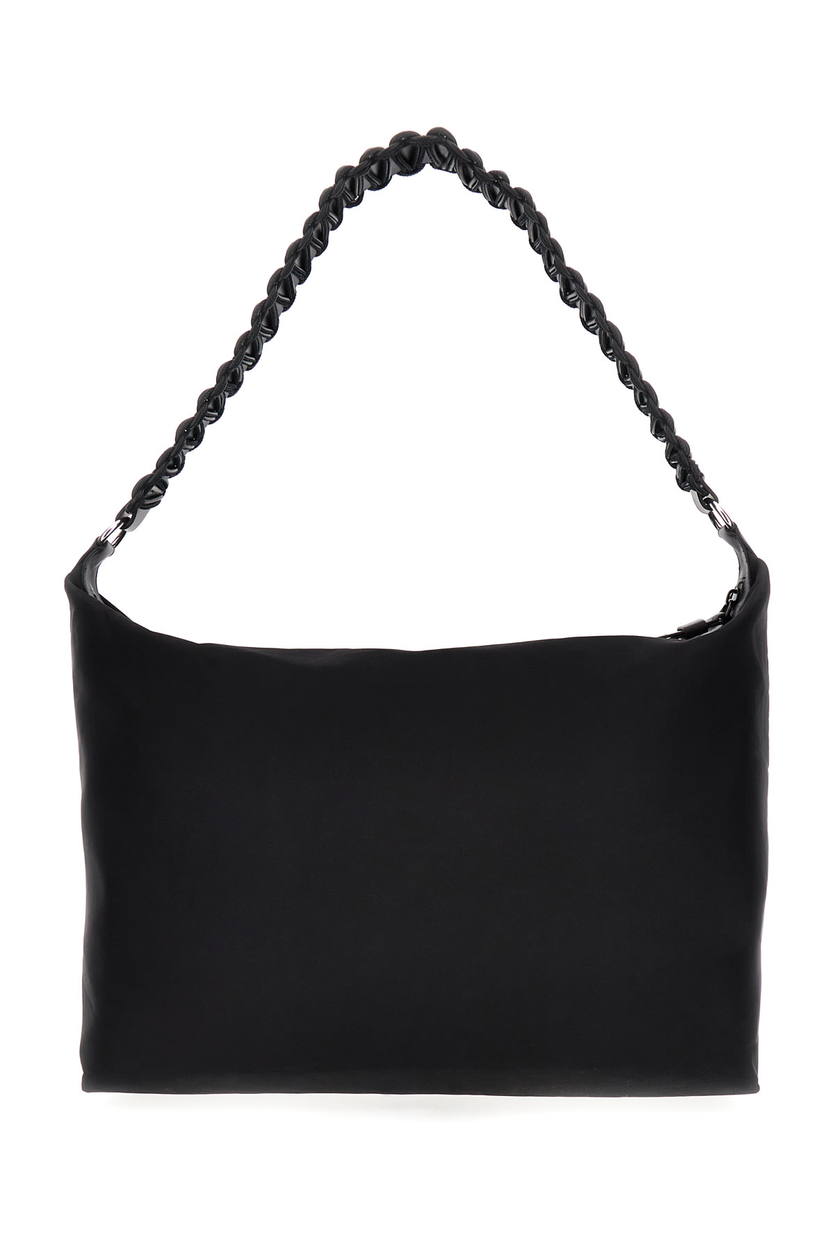 Shop Kara Black Fabric Xxxl Lattice Shoulder Bag