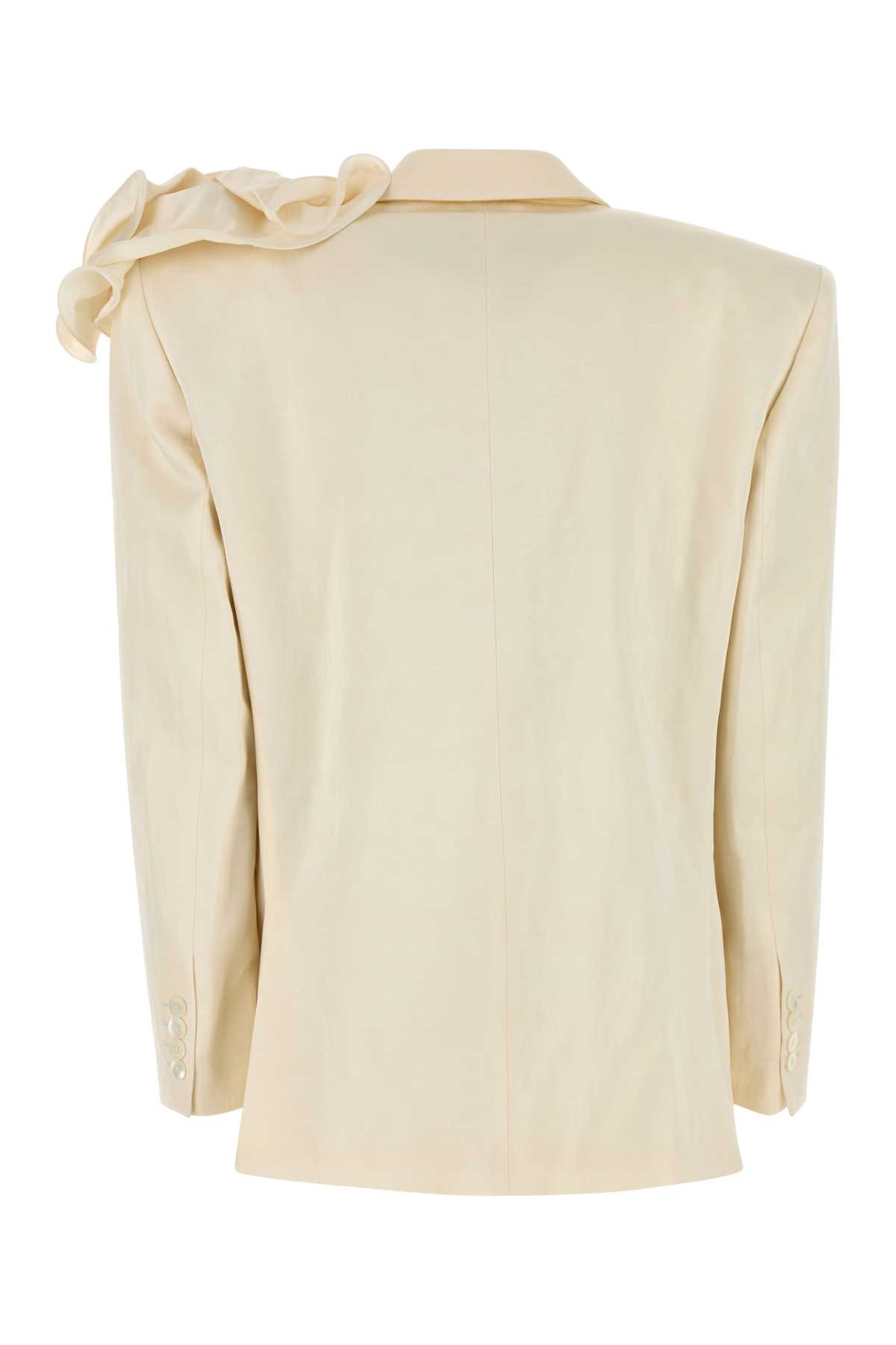Magda Butrym '01' Blazer Featuring Floral Embellishment In Cream