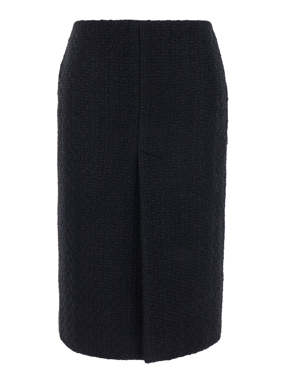 Gucci Black Midi Skirt With Rear Slit In Tweed Woman