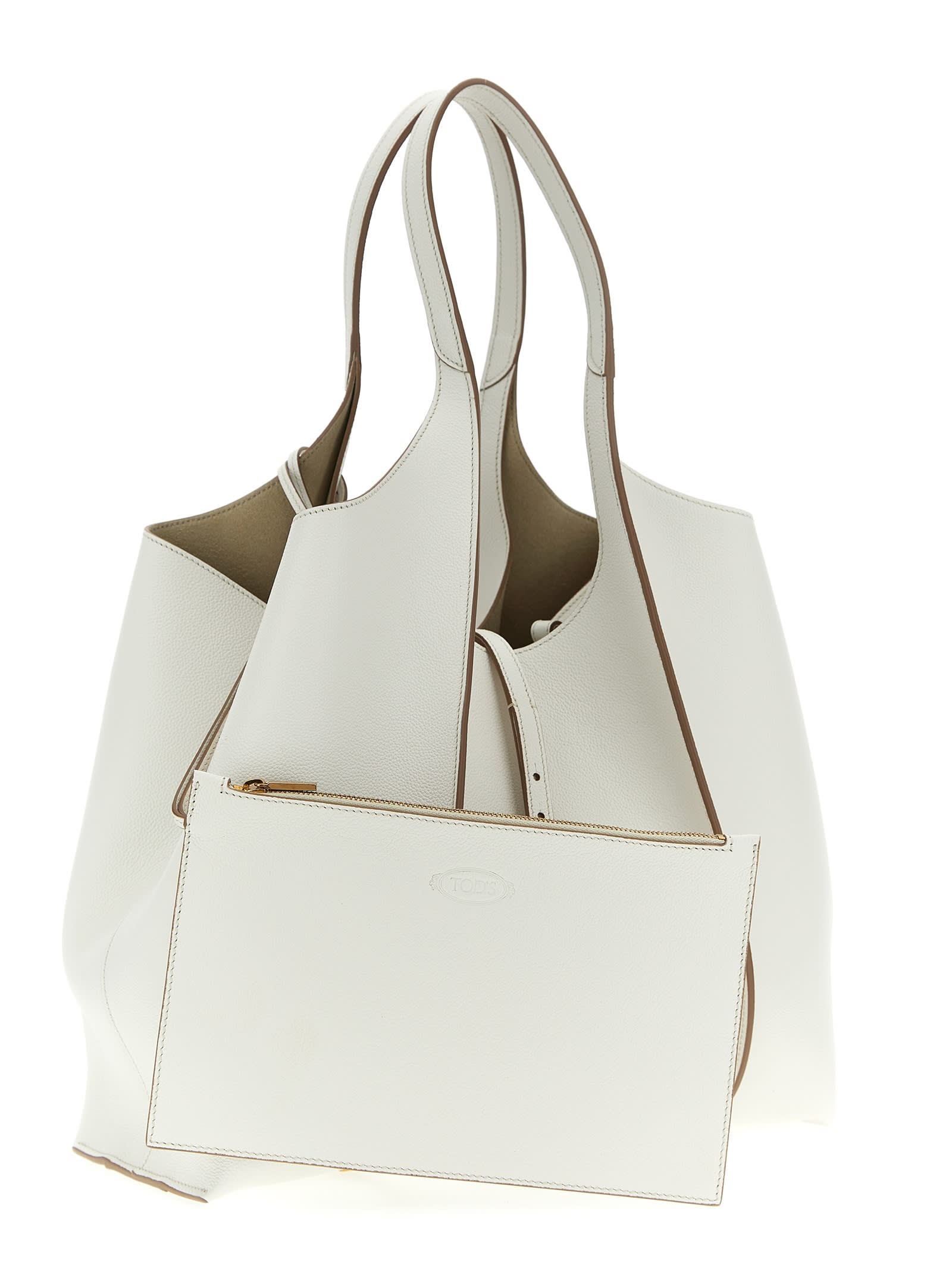 Tod's T-timeless Shopping Bag In White
