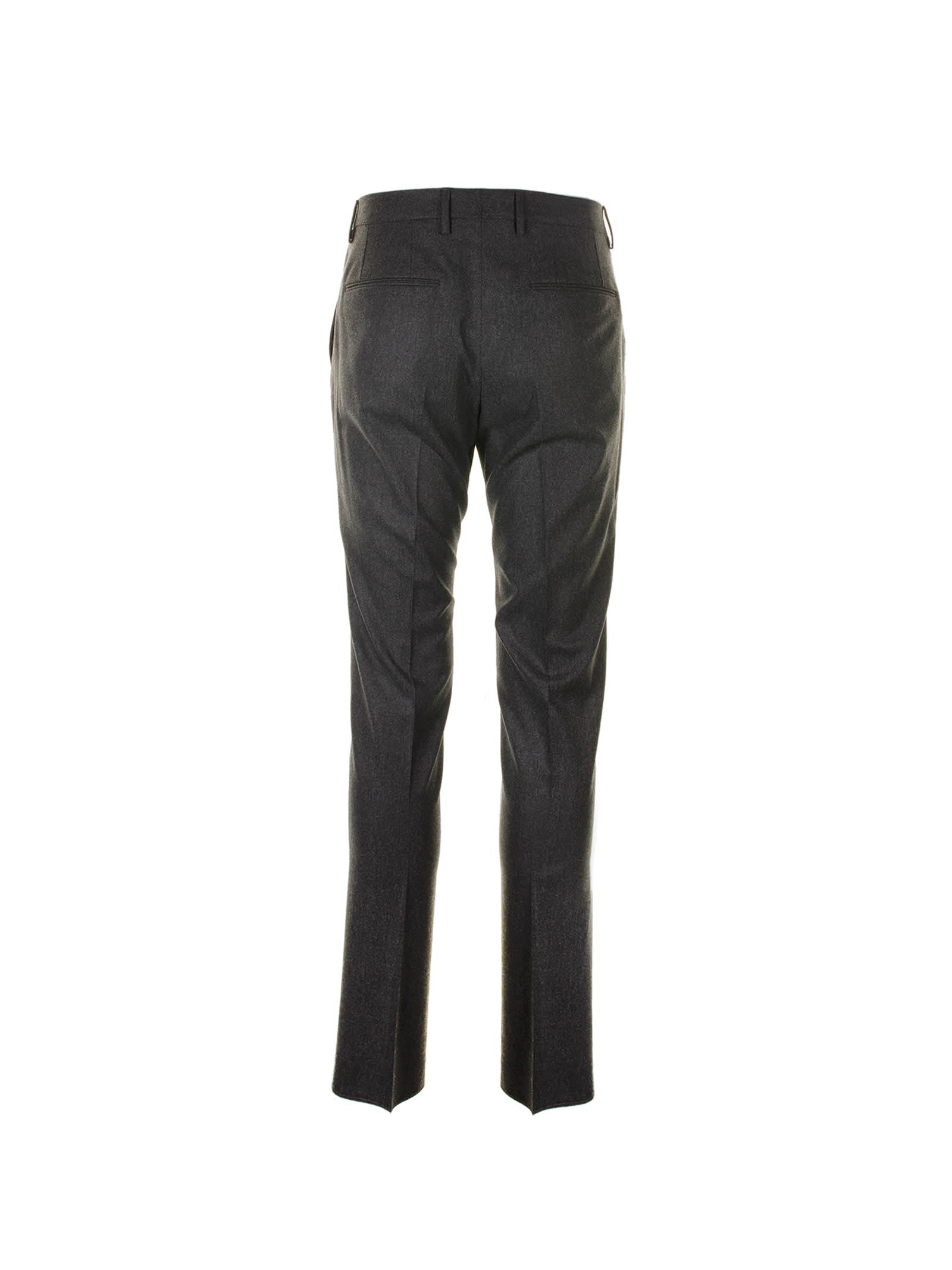 Shop Tagliatore Slim Fit Wool Trousers In Antracite