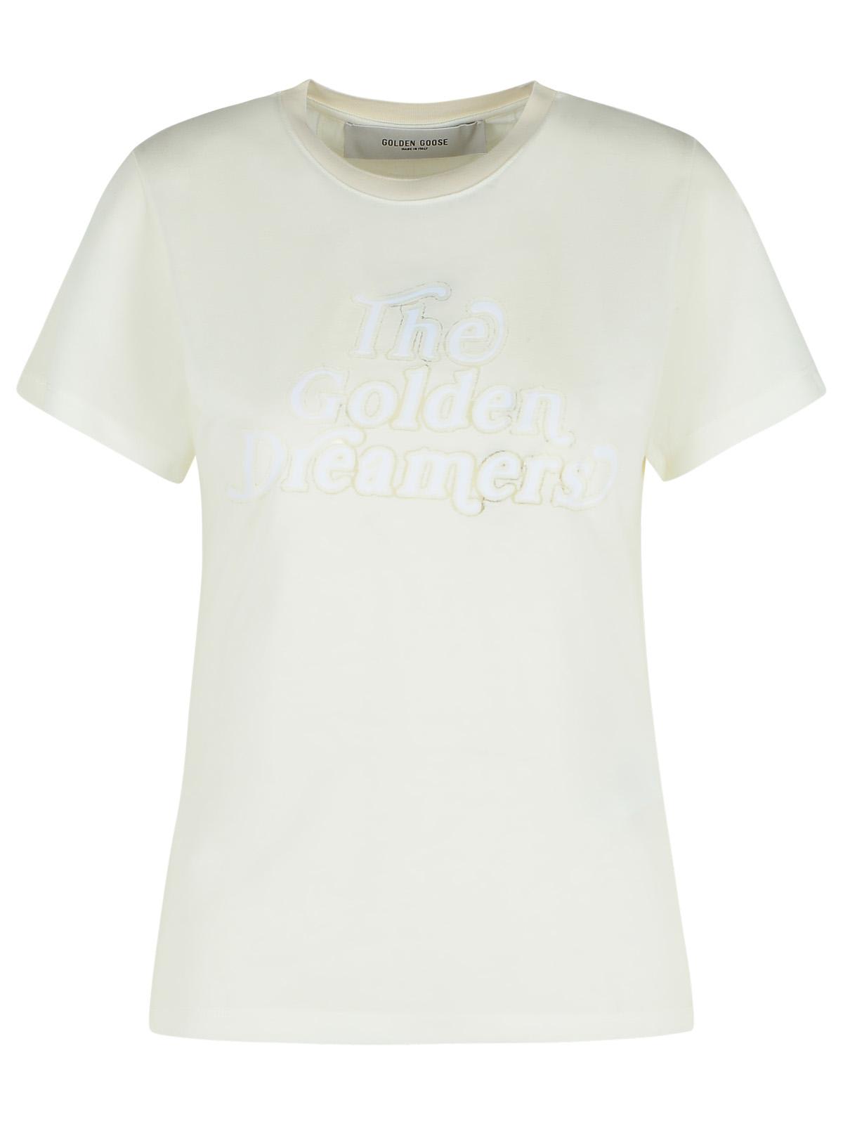 Golden Goose White Viscose Blend T-shirt In Multi