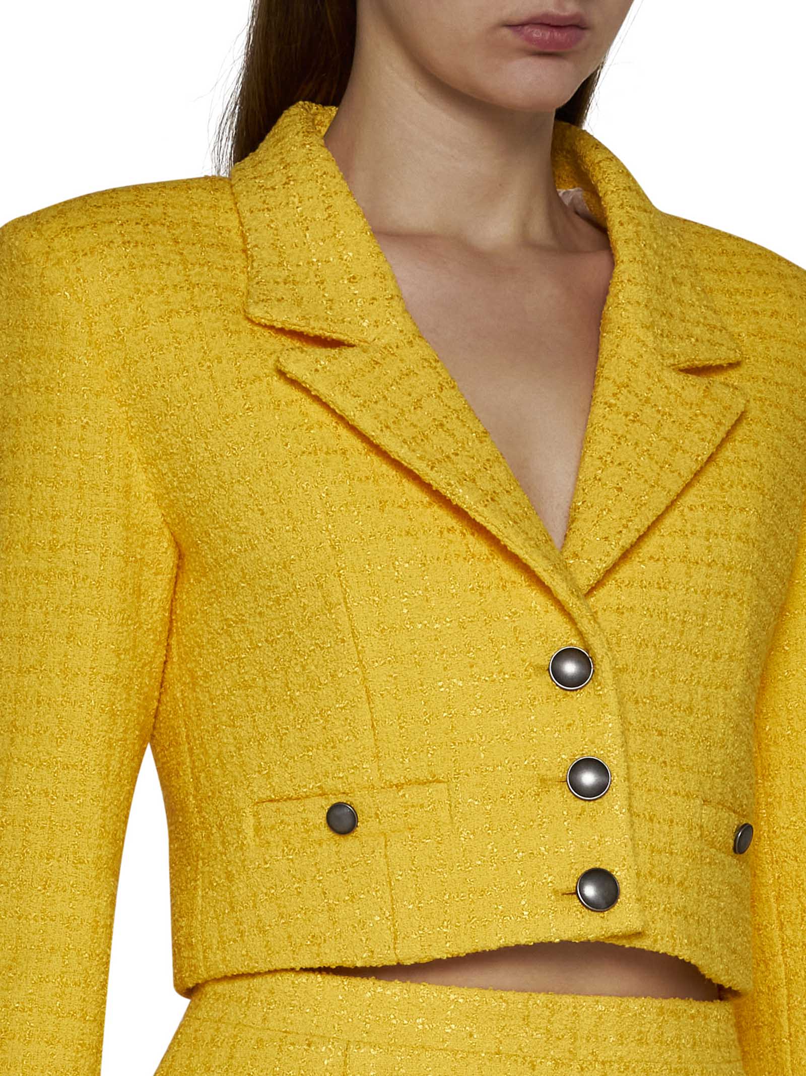 Shop Alessandra Rich Blazer In Yellow