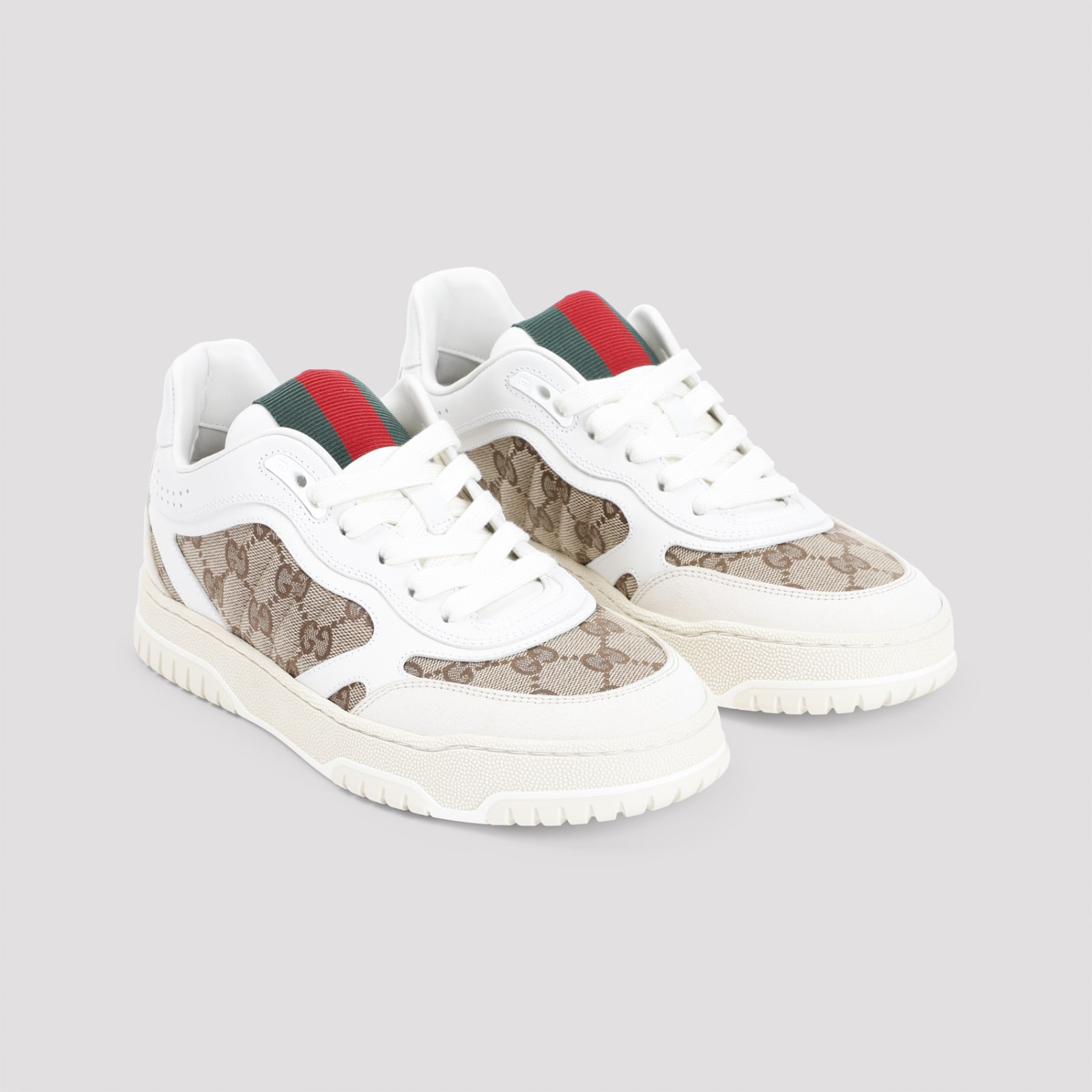 Shop Gucci Re-web Trainer In Original Gg Canvas In Ivo Be Eb G.w G.w G