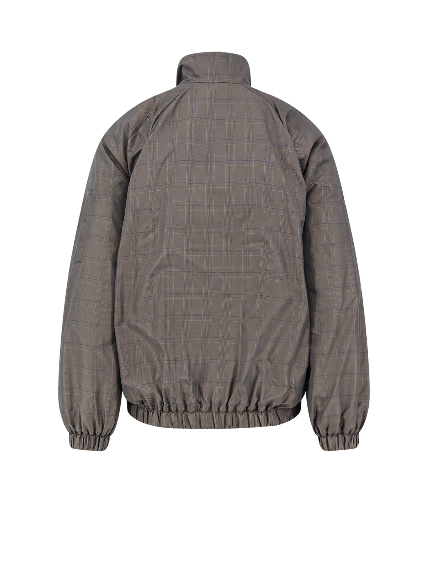 Balenciaga Sporty Jacket With High Collar And Pockets In Gray
