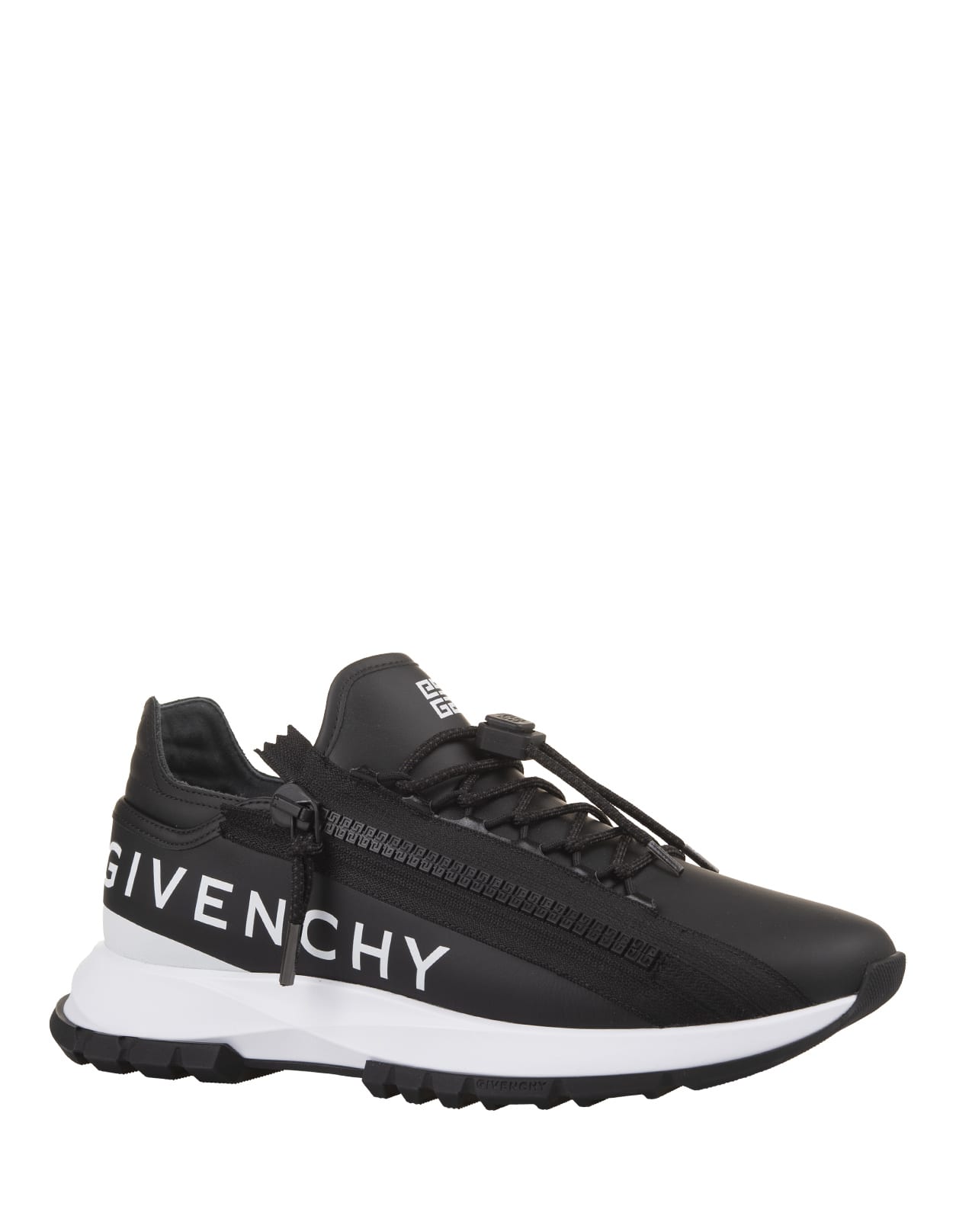 Shop Givenchy Specter Running Sneakers In Black Leather With Zip