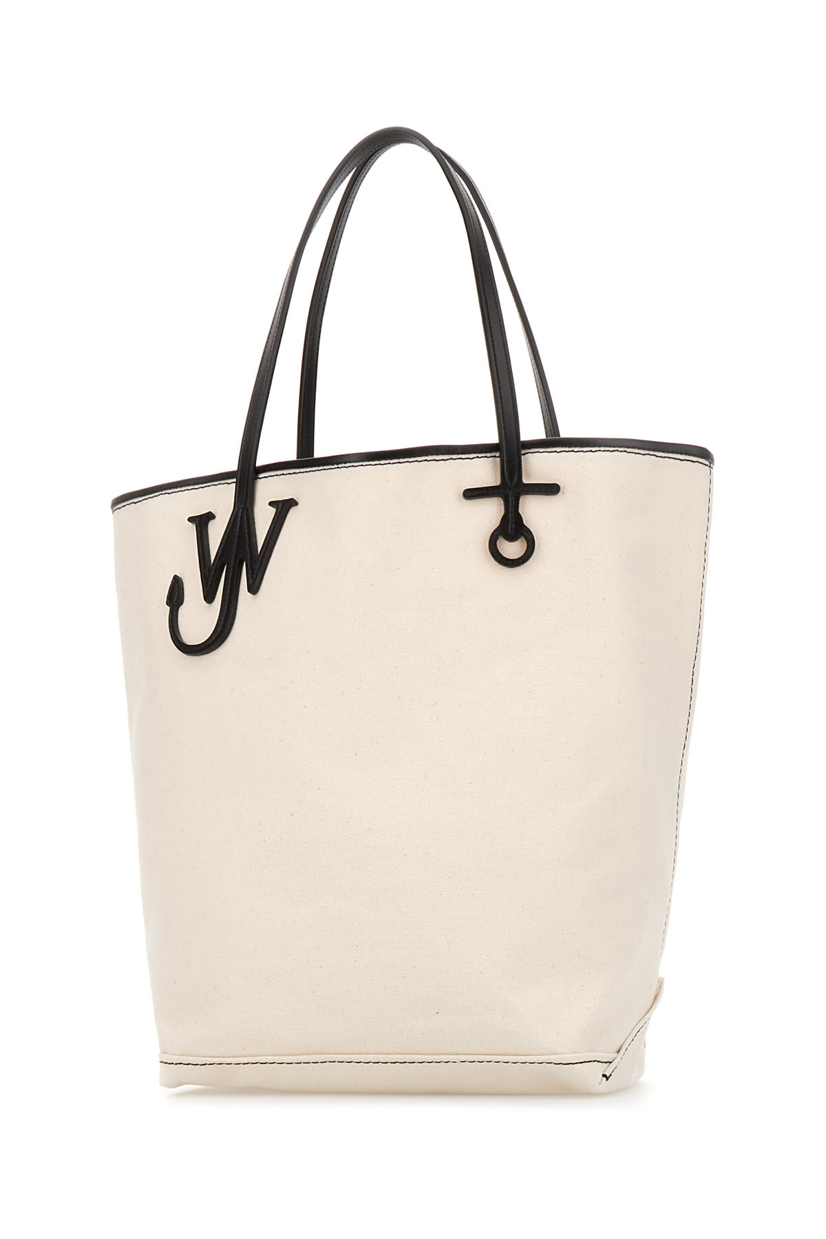 Shop Jw Anderson Sand Canvas Tall Anchor Shopping Bag In Natural Black