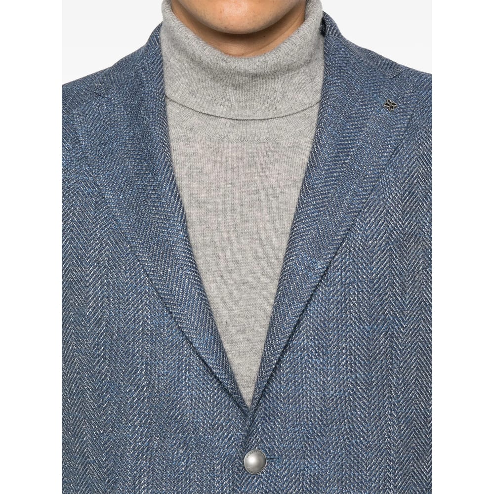 Tagliatore Long Sleeve Casual Jacket In Gray